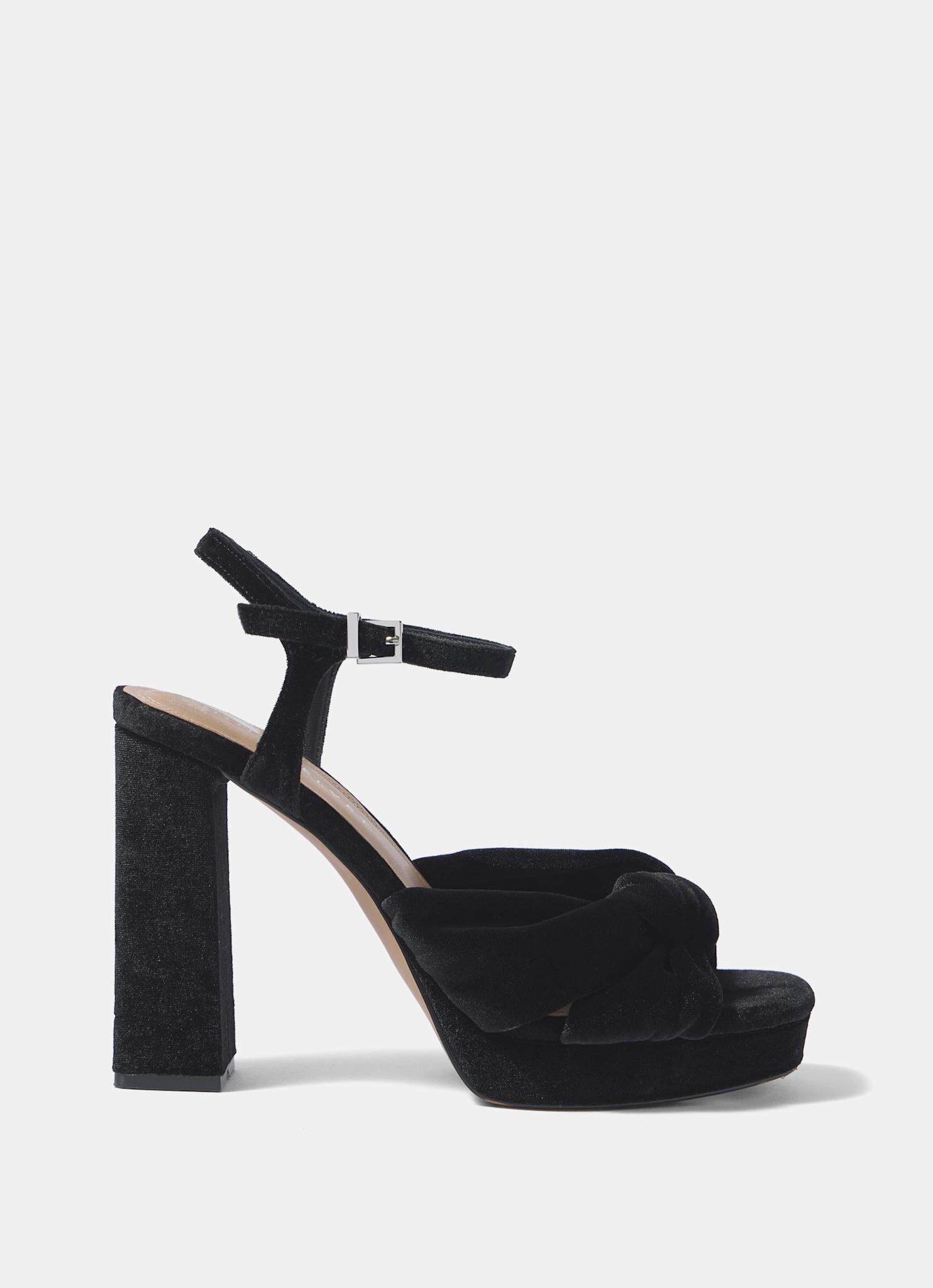 Amy Black Velvet Platform Heels