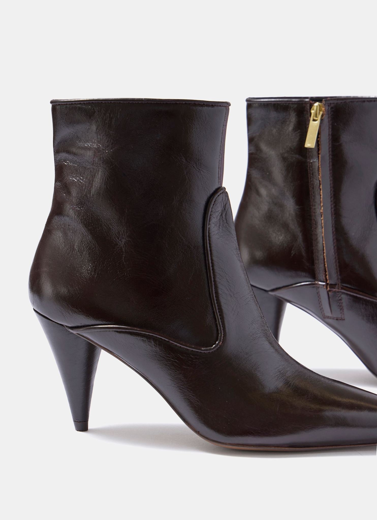 Brooke Brown Leather Ankle Boots