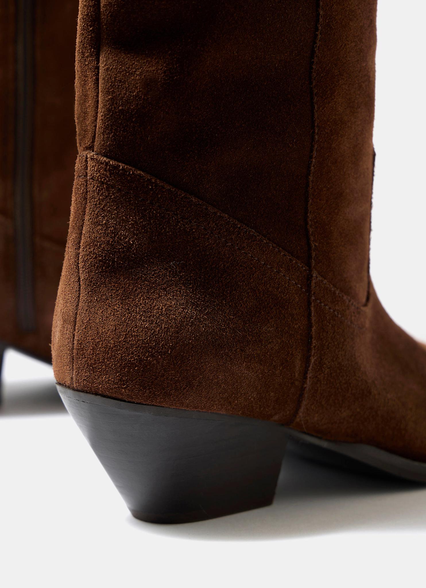 Dakota Brown Suede Knee High Cowboy Boots