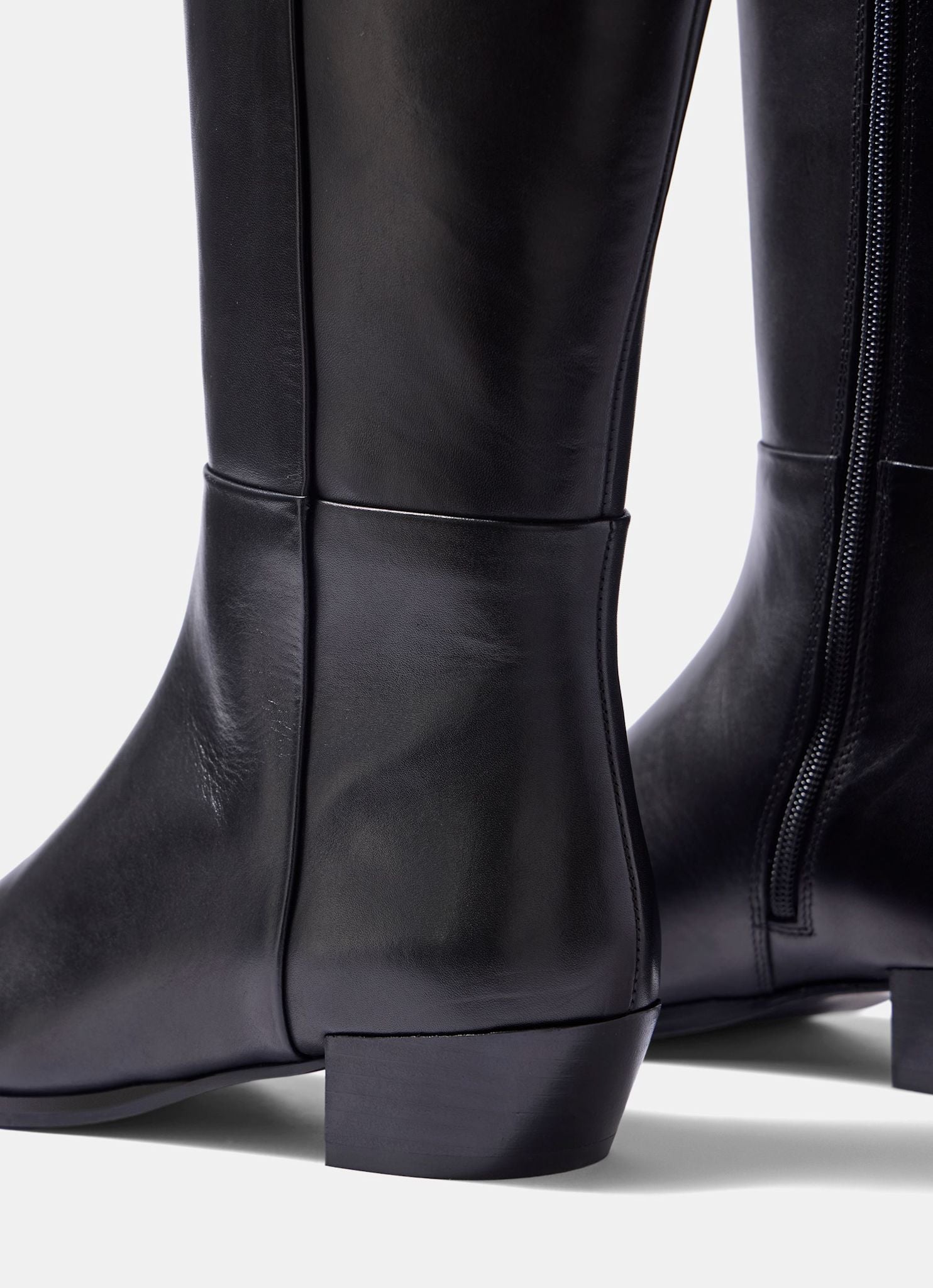 Harley Black Leather Knee High Boots