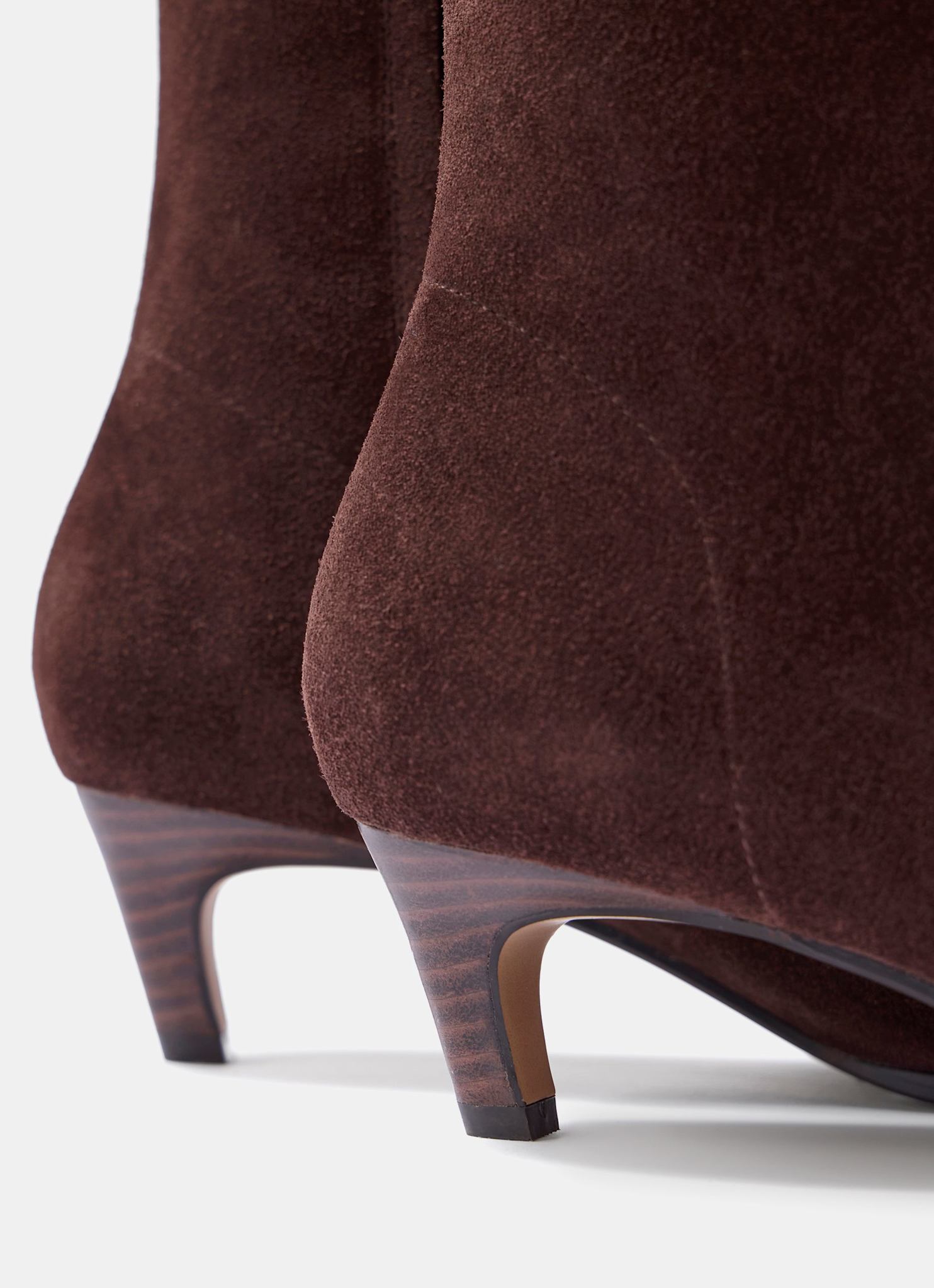 Issy Brown Suede Kitten Heel Ankle Boots