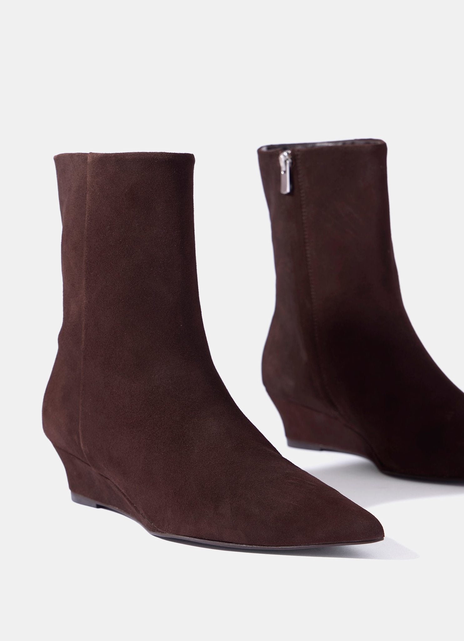 Kailey Brown Suede Wedge Ankle Boots