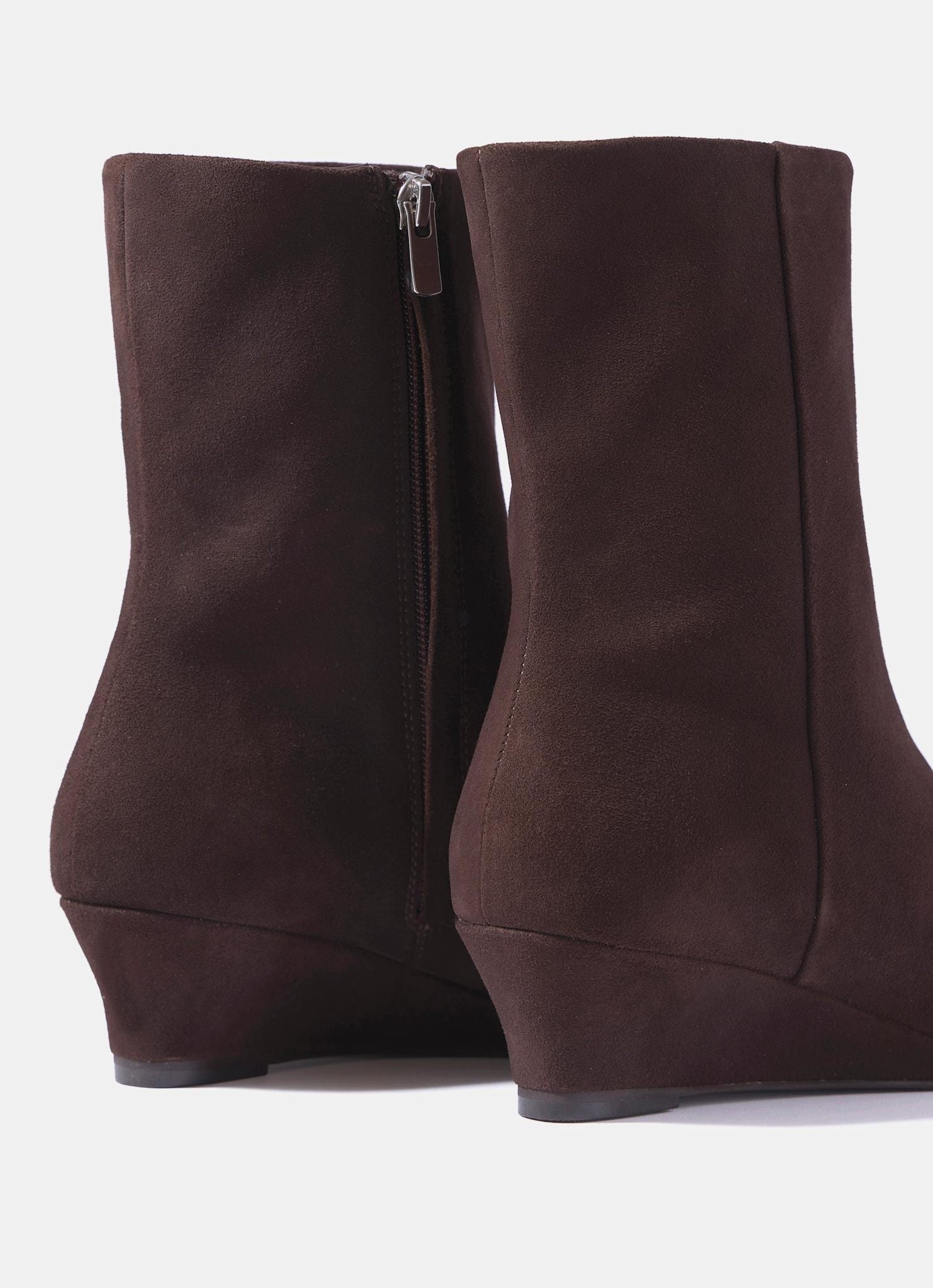 Kailey Brown Suede Wedge Ankle Boots