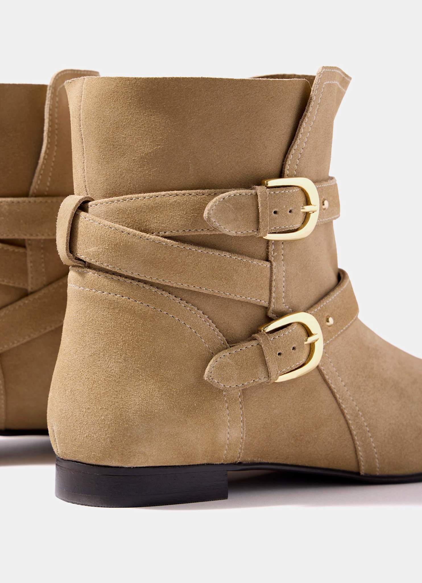 Libby Neutral Suede Ankle Boots