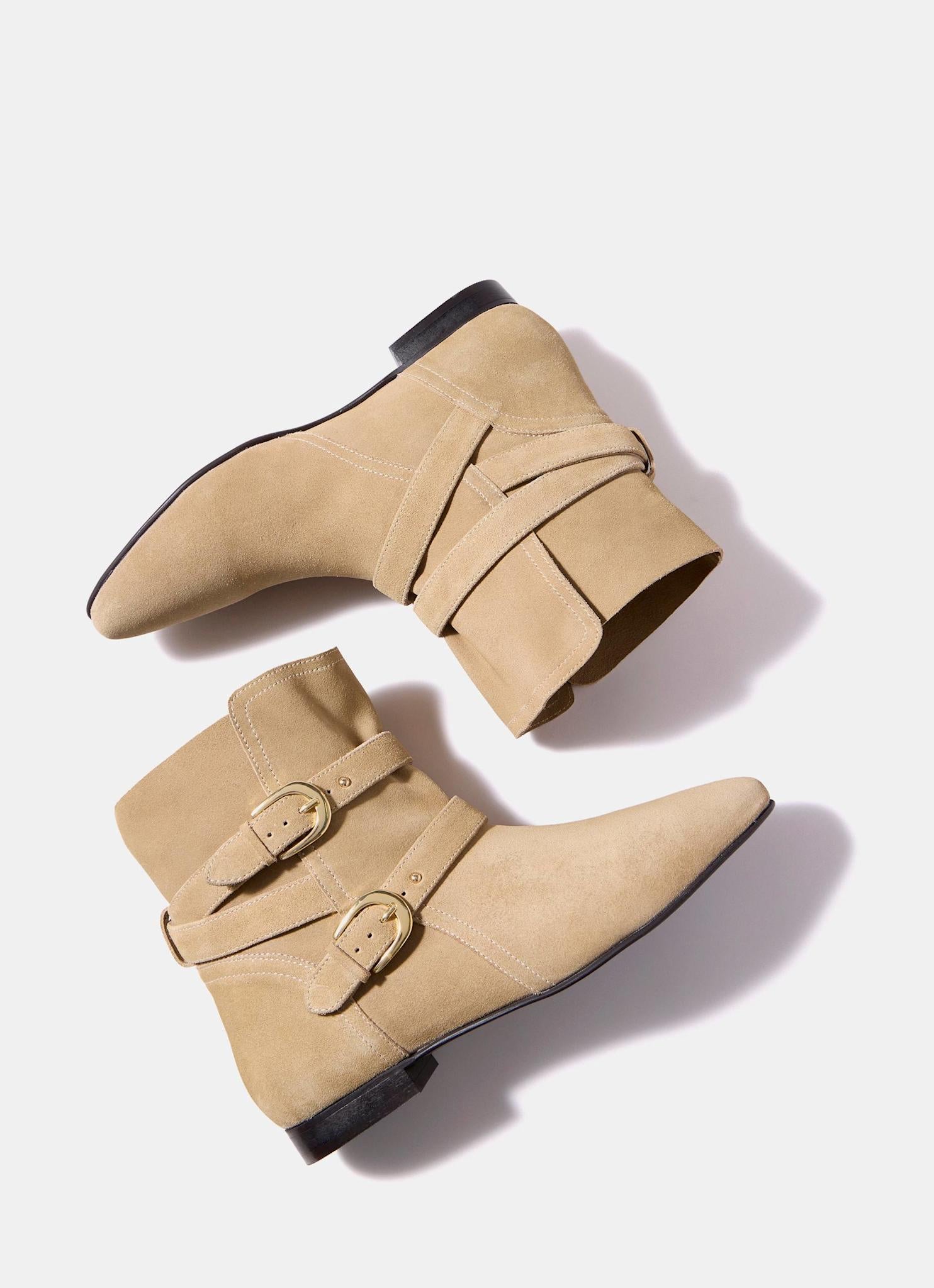 Libby Neutral Suede Ankle Boots