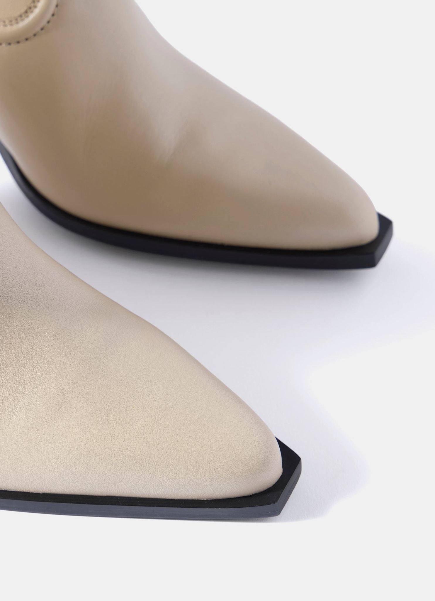 Lorna Neutral Leather Heeled Ankle Boots