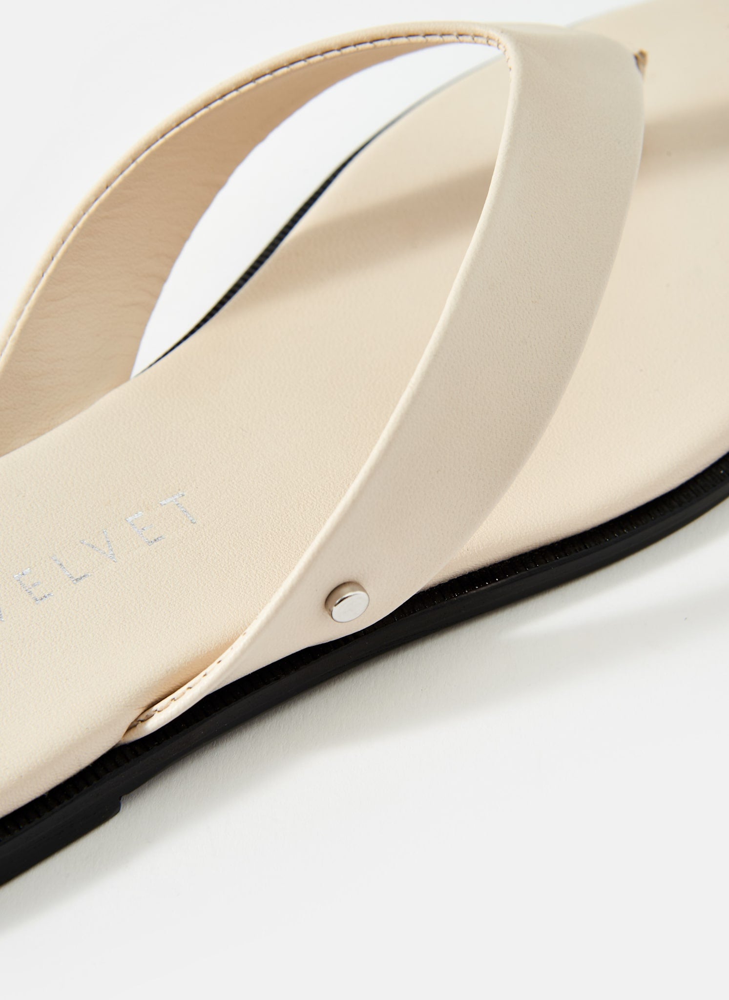 Lula Cream Leather Flip Flops