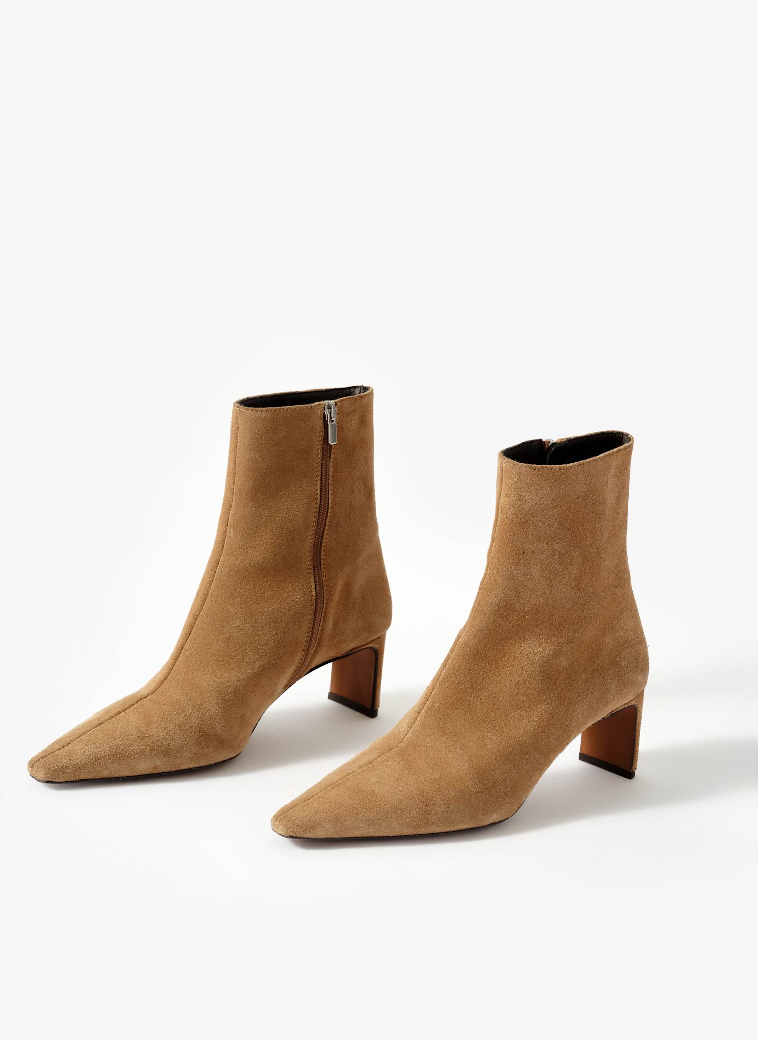 Macy Neutral Suede Ankle Boots