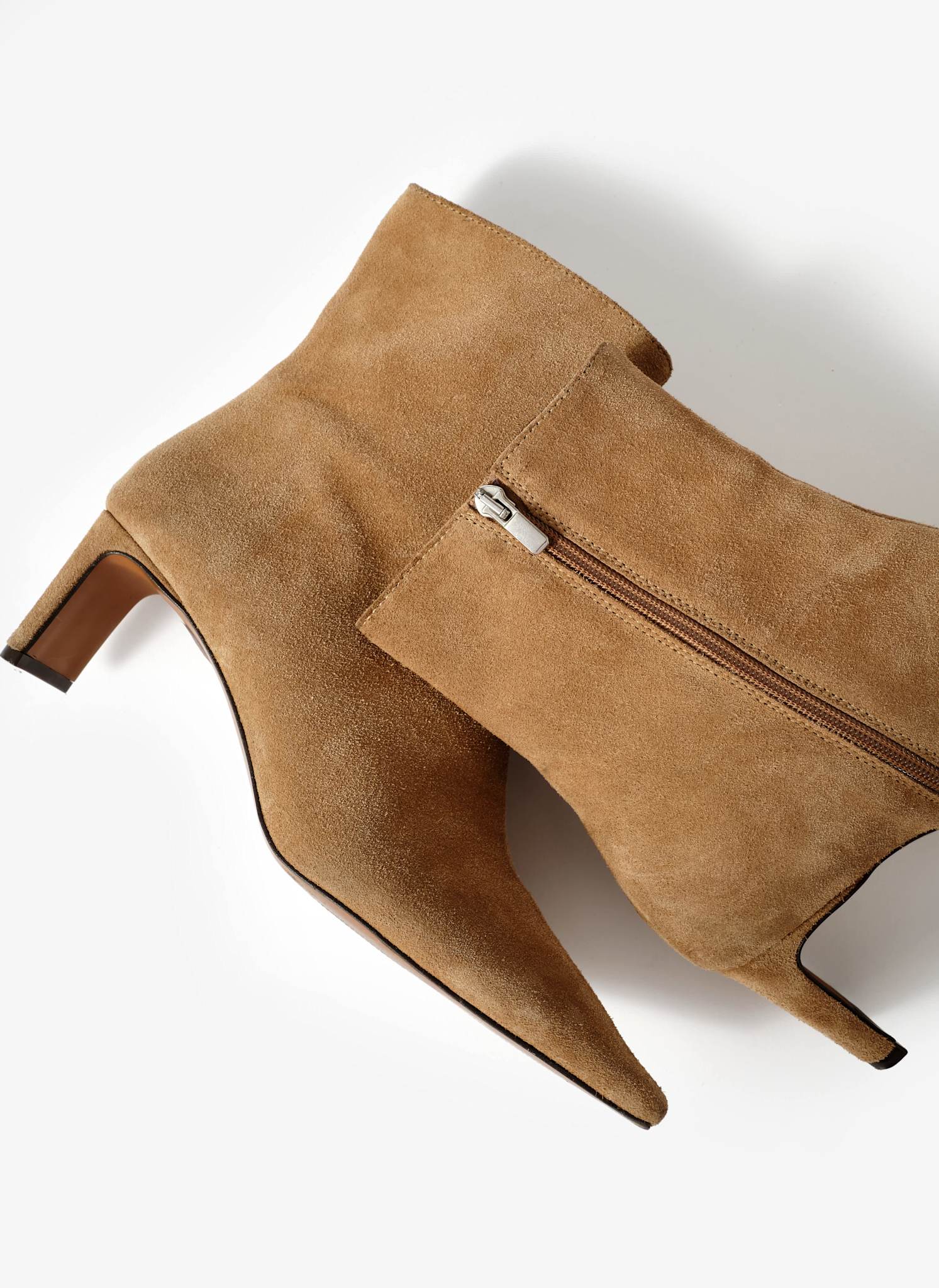 Macy Neutral Suede Ankle Boots
