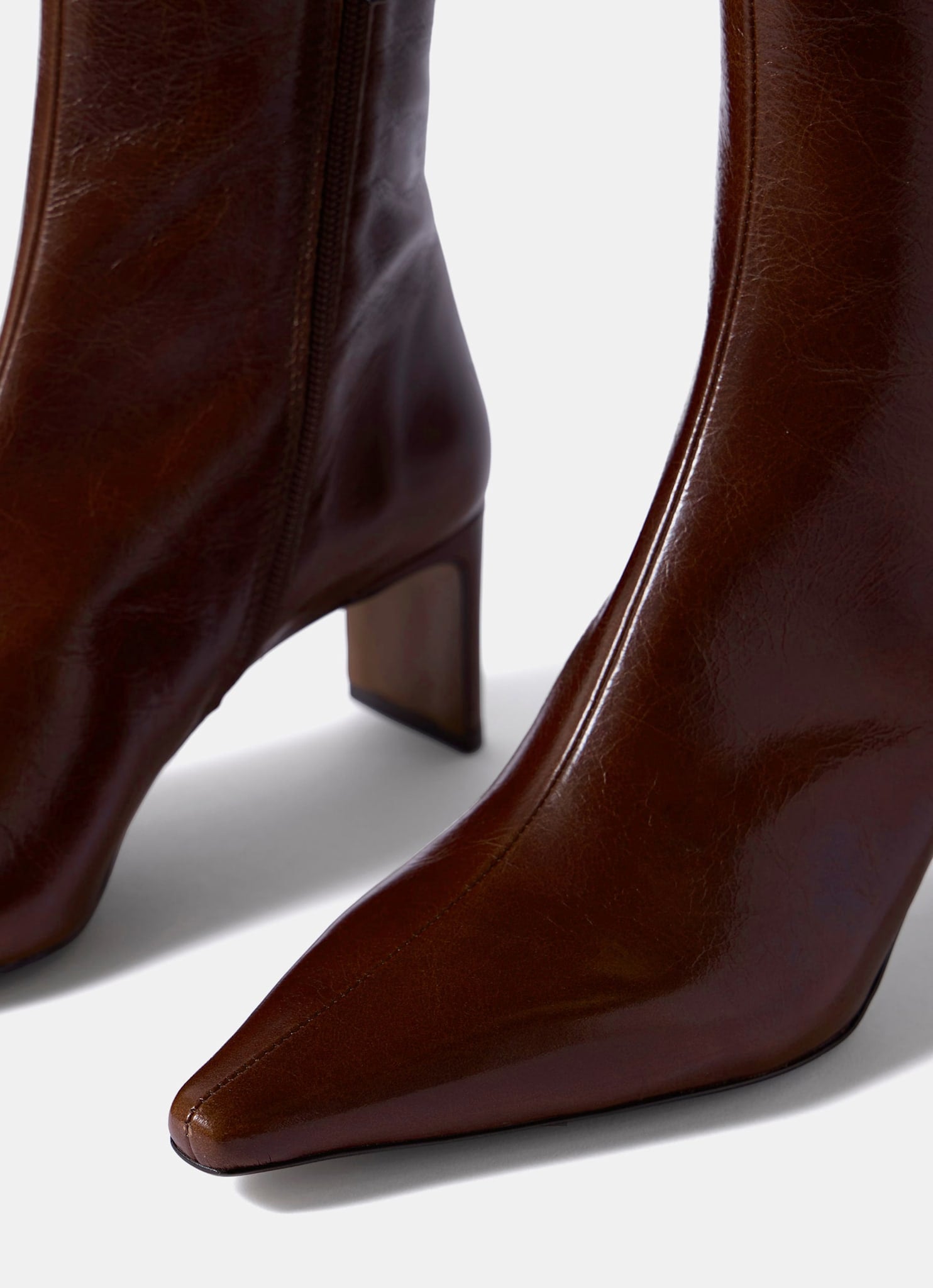 Macy Brown Leather Ankle Boots