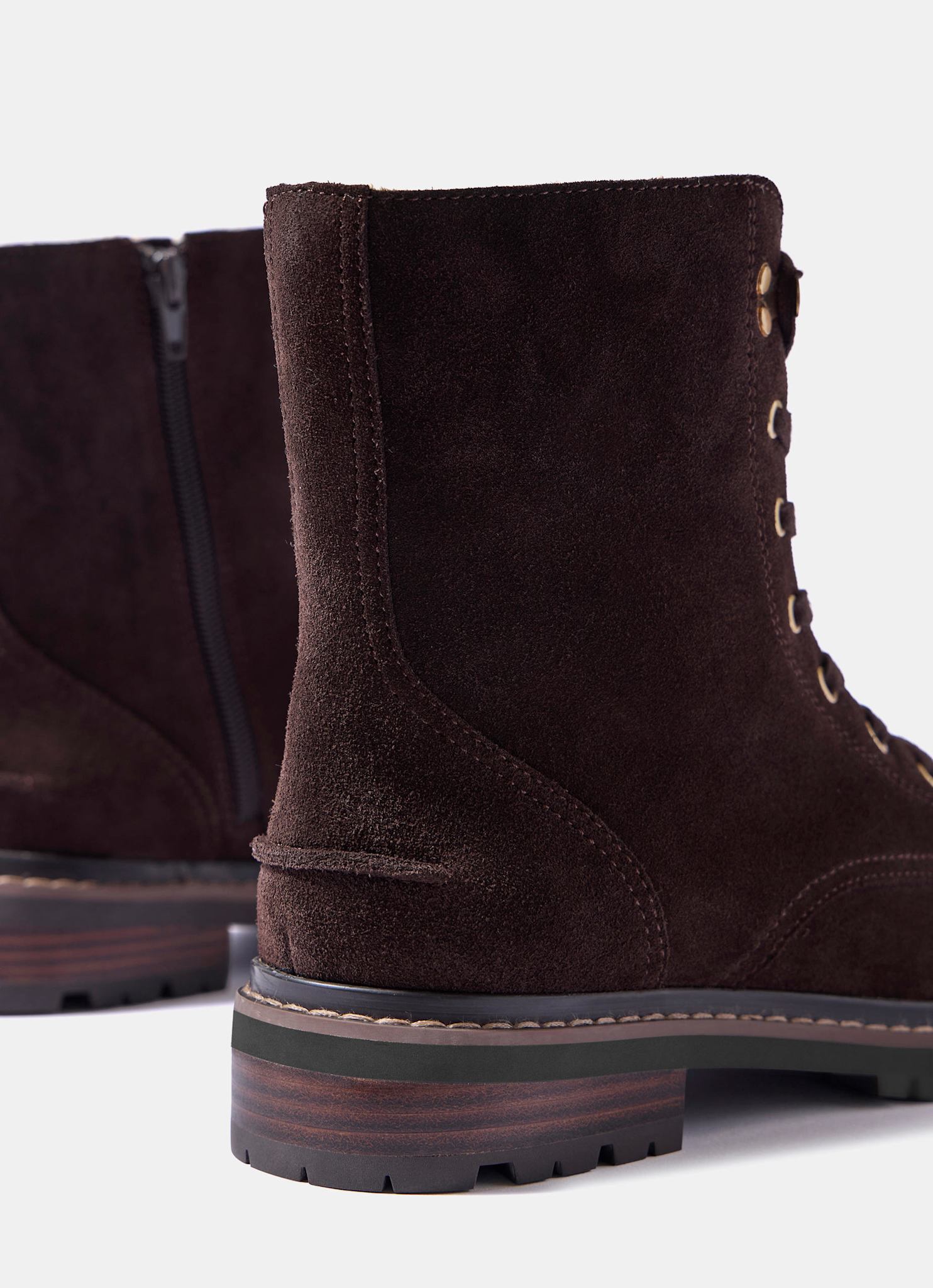 Maddy Brown Suede Lined Boots