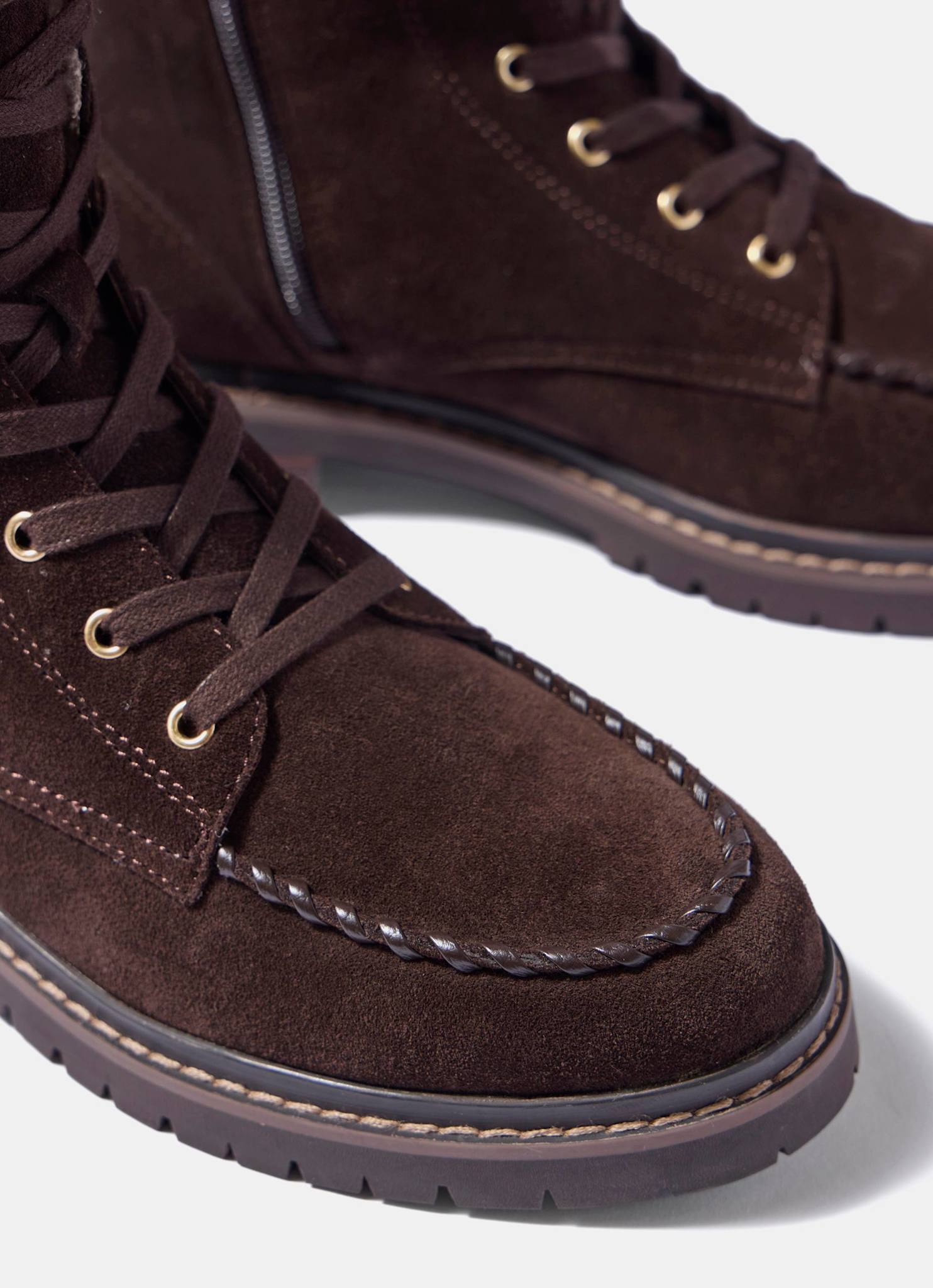 Maddy Brown Suede Lined Boots