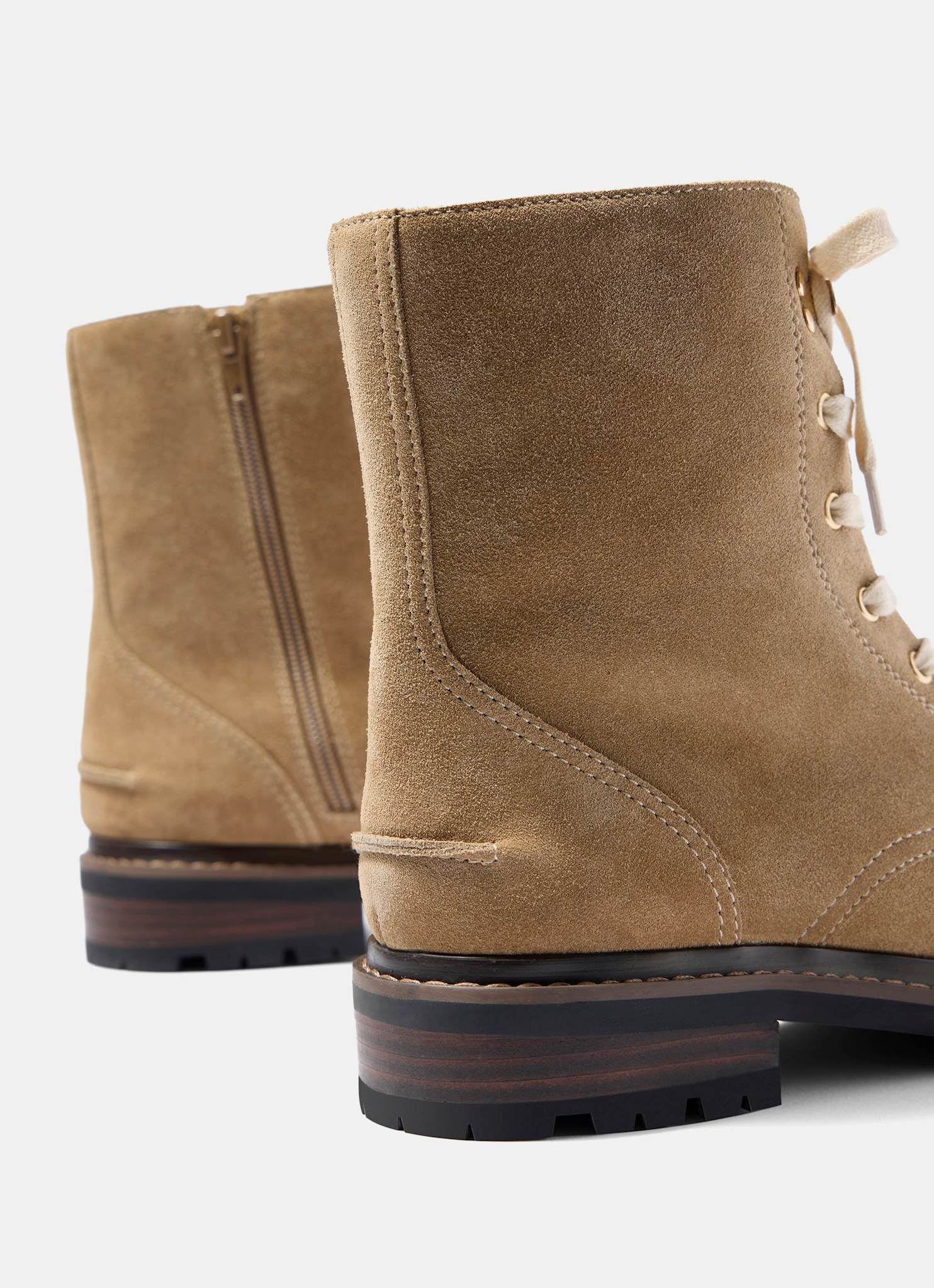 Maddy Neutral Suede Lined Boots