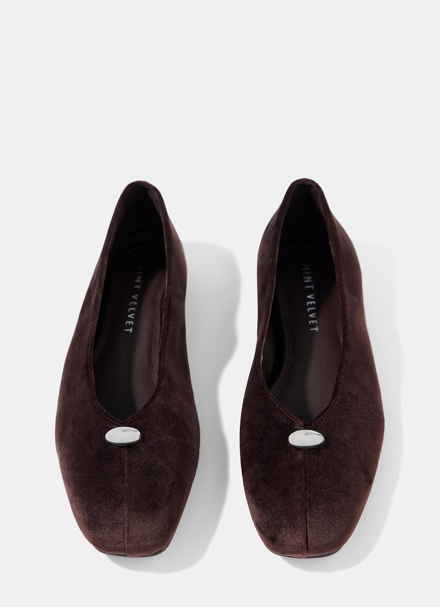 Ruby Brown Velvet Ballet Flats
