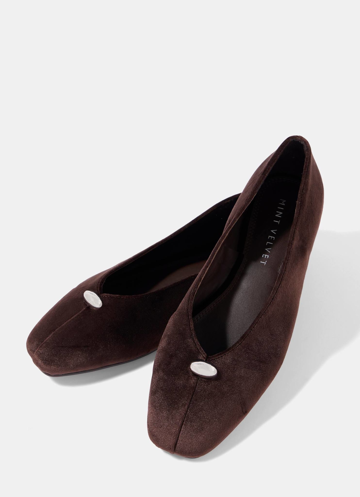 Ruby Brown Velvet Ballet Flats