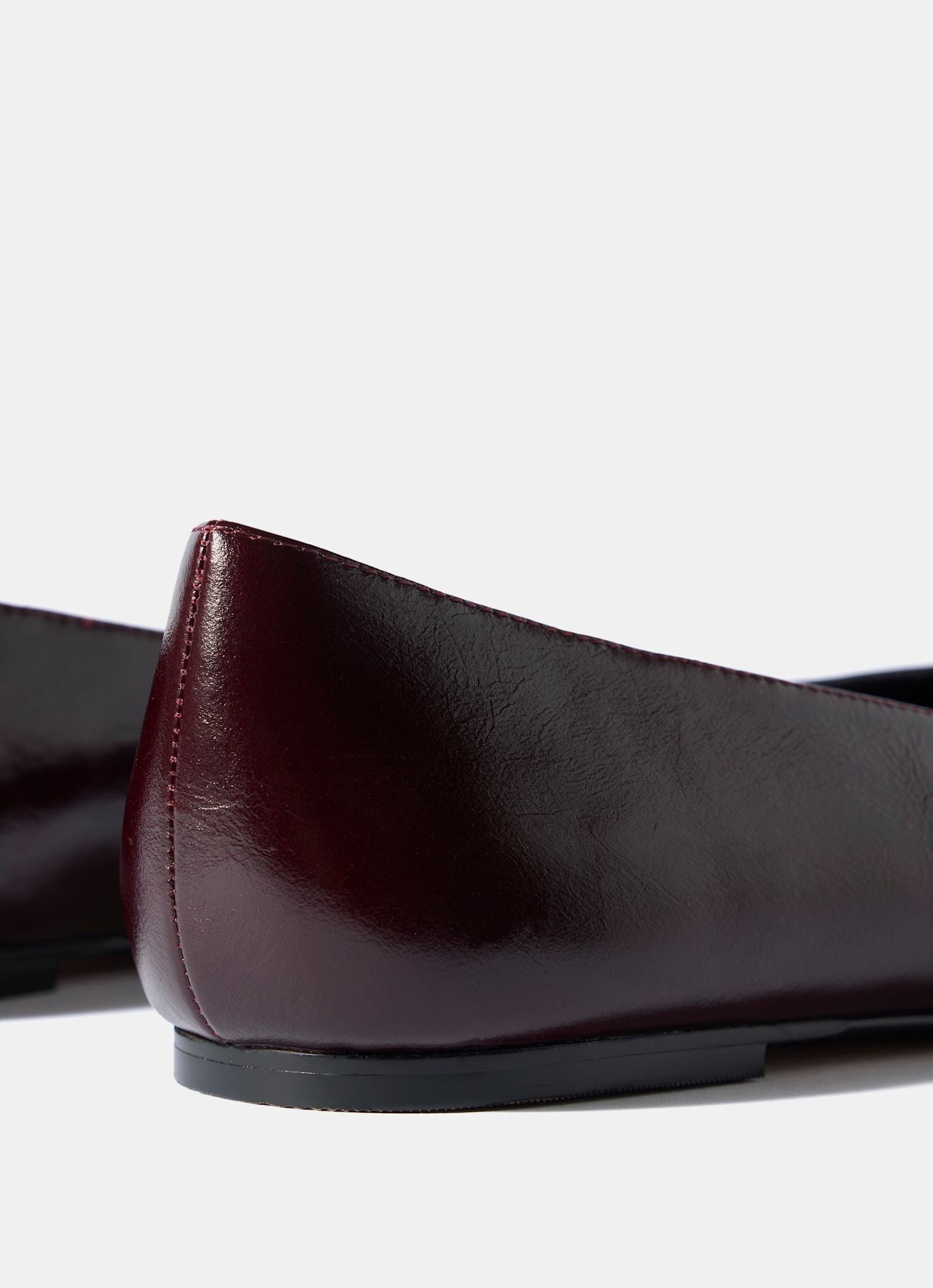 Ruby Burgundy Leather Ballet Flats