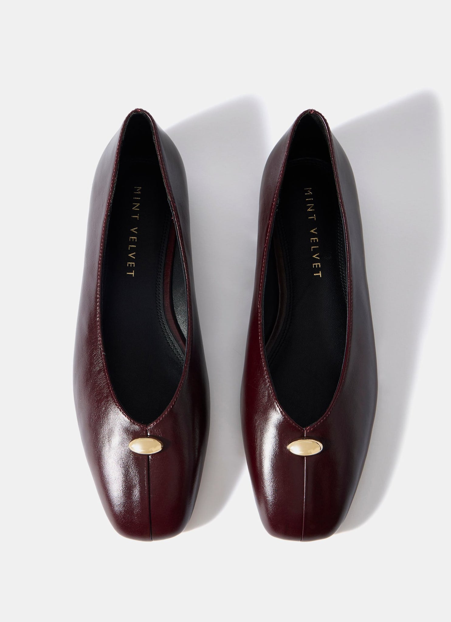 Ruby Burgundy Leather Ballet Flats