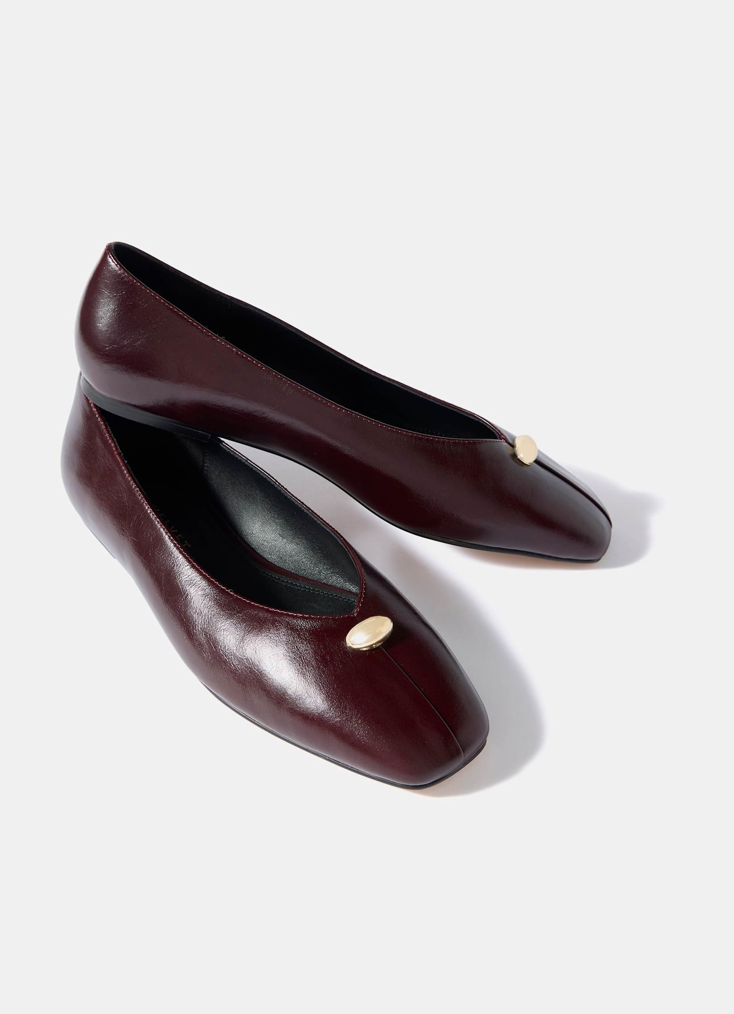 Ruby Burgundy Leather Ballet Flats