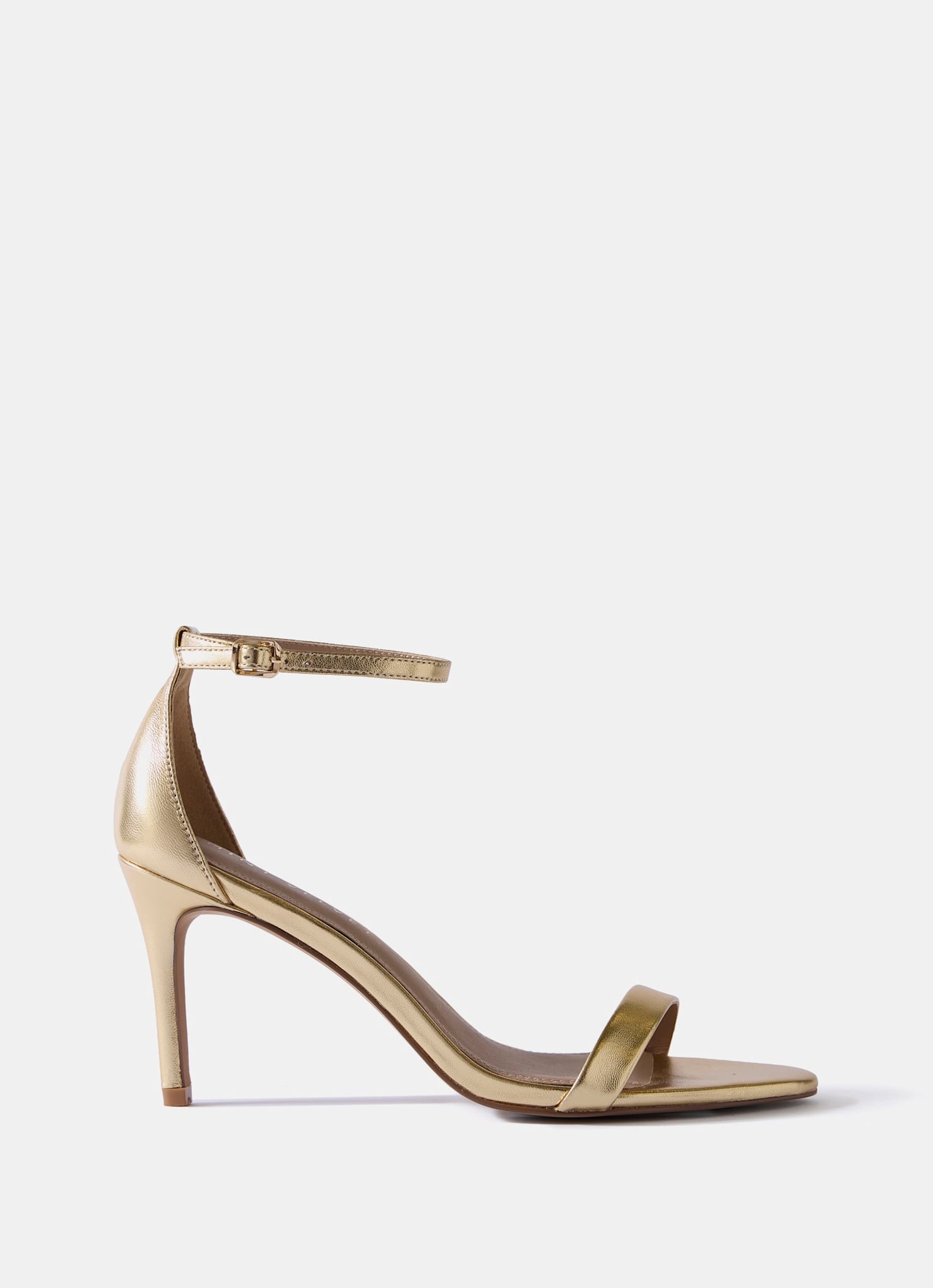 Skye Gold Leather Strappy High Heels