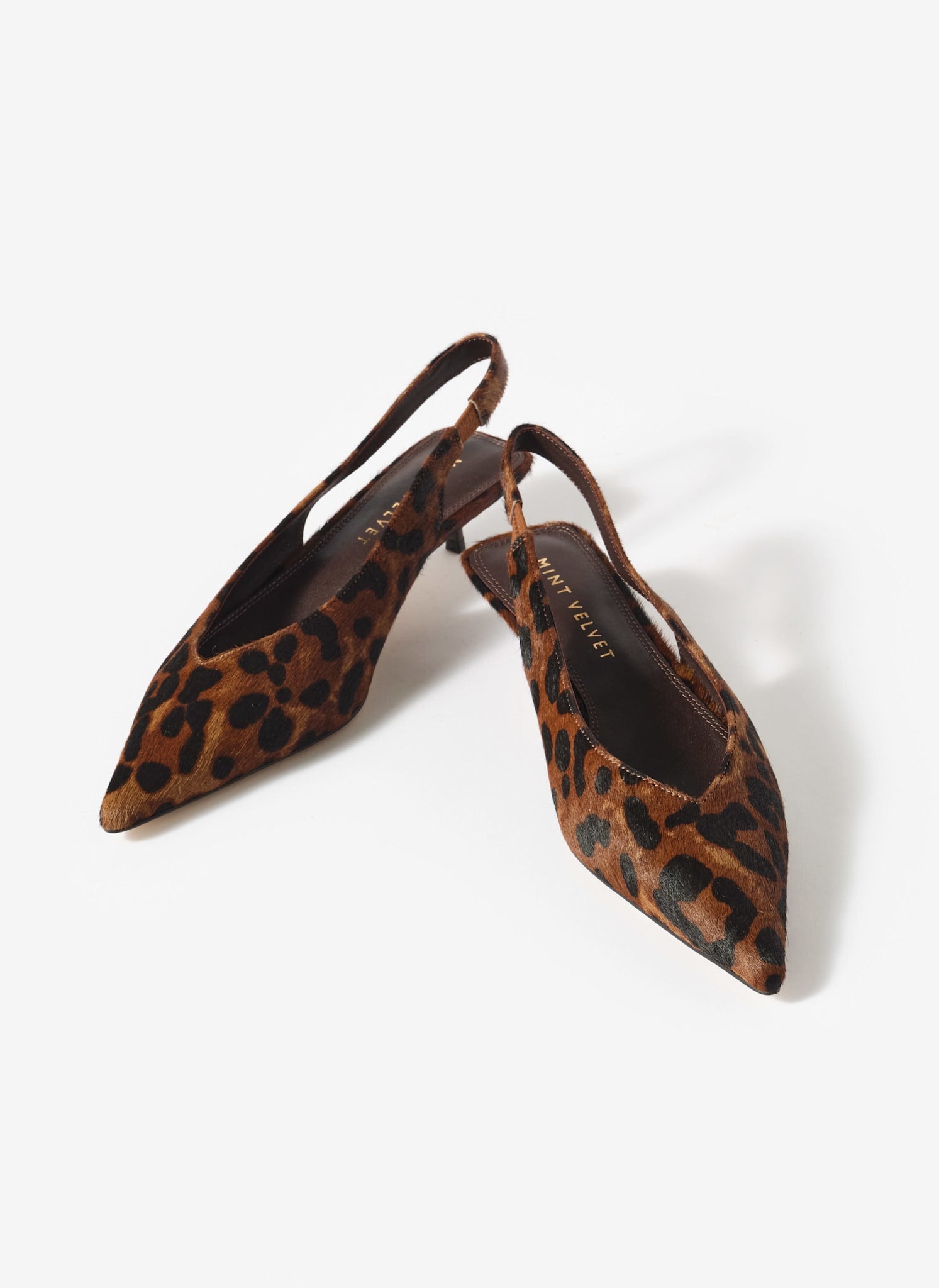 Skye Leopard Print Textured Leather Slingback Court Heels