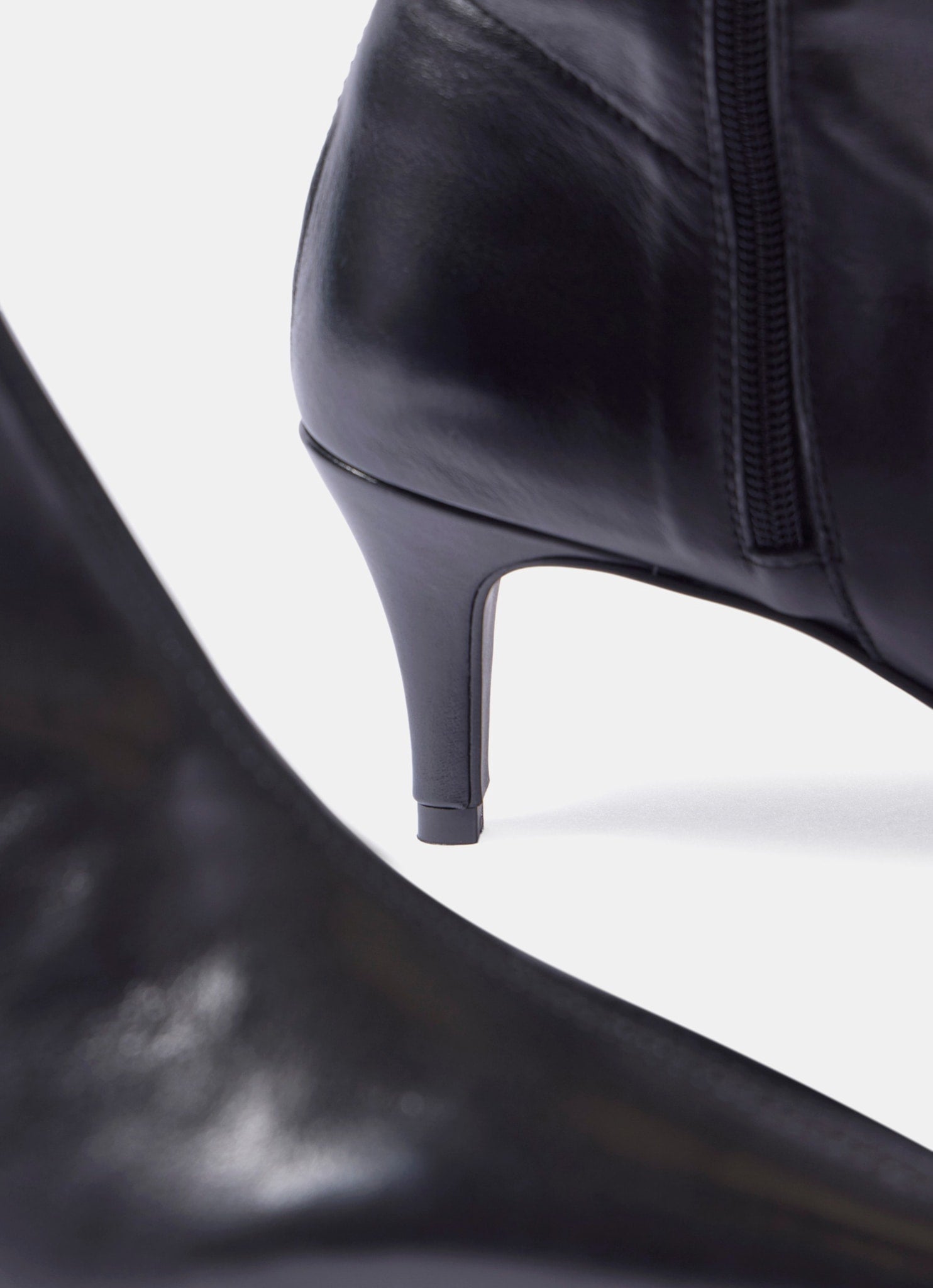 Sofia Black Leather Knee High Boots