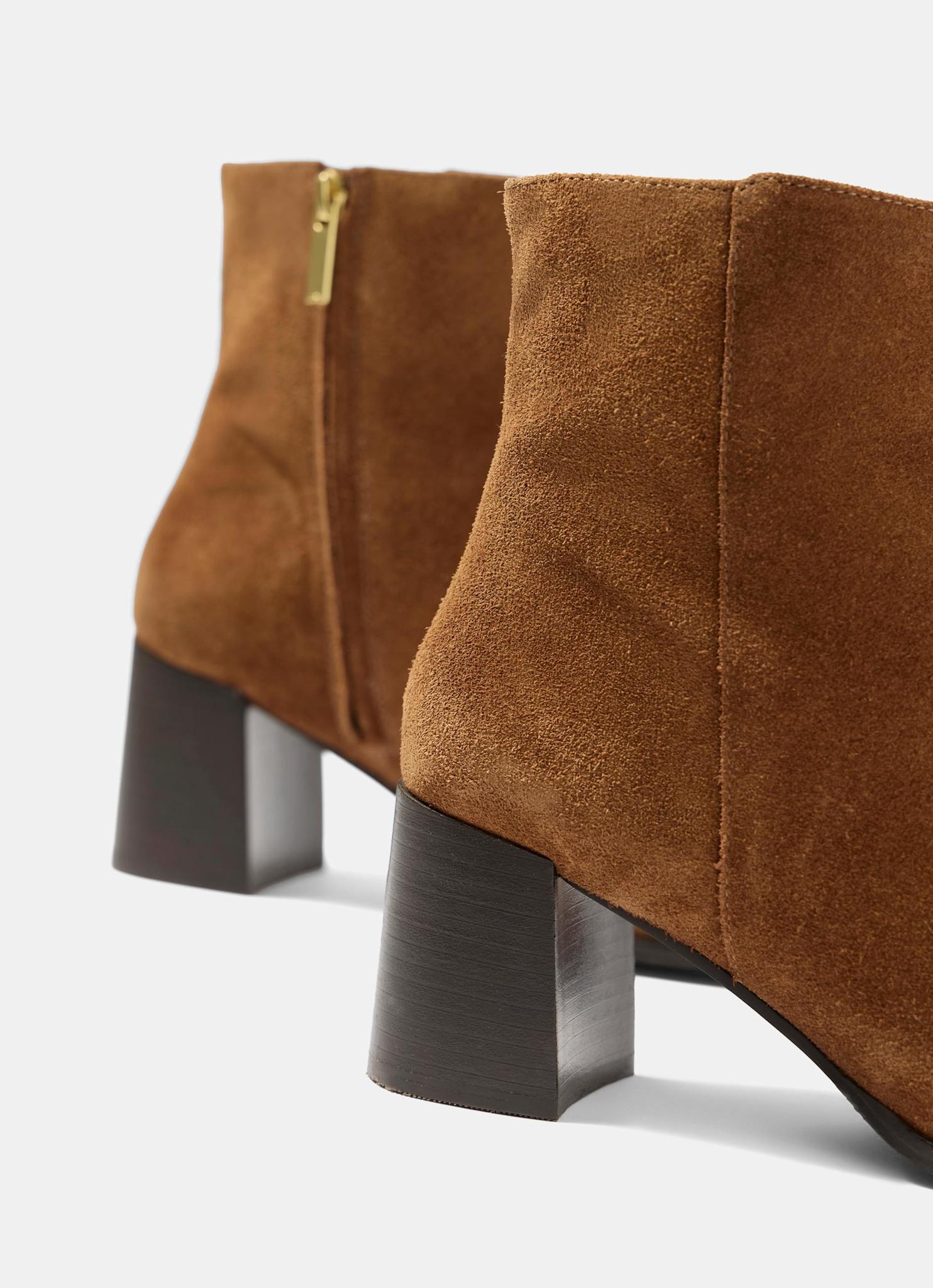 Tilda Tan Suede Block Heel Boots