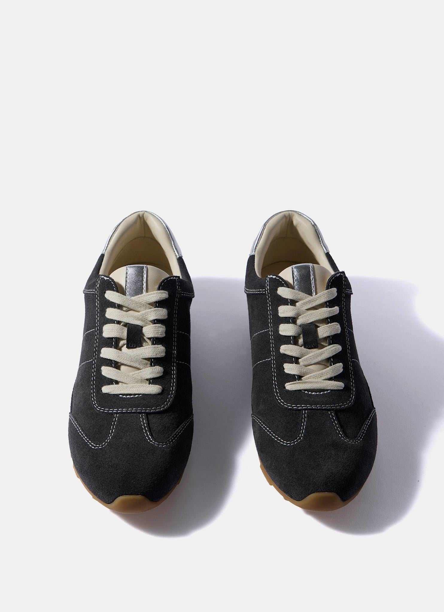 Vick Dark Grey Suede Trainers