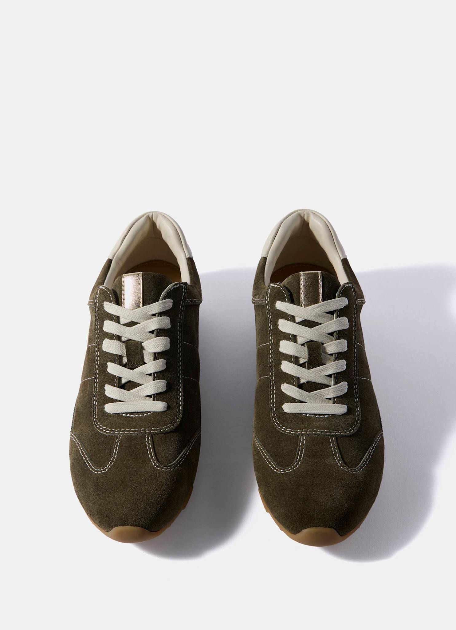 Vick Olive Green Suede Trainers