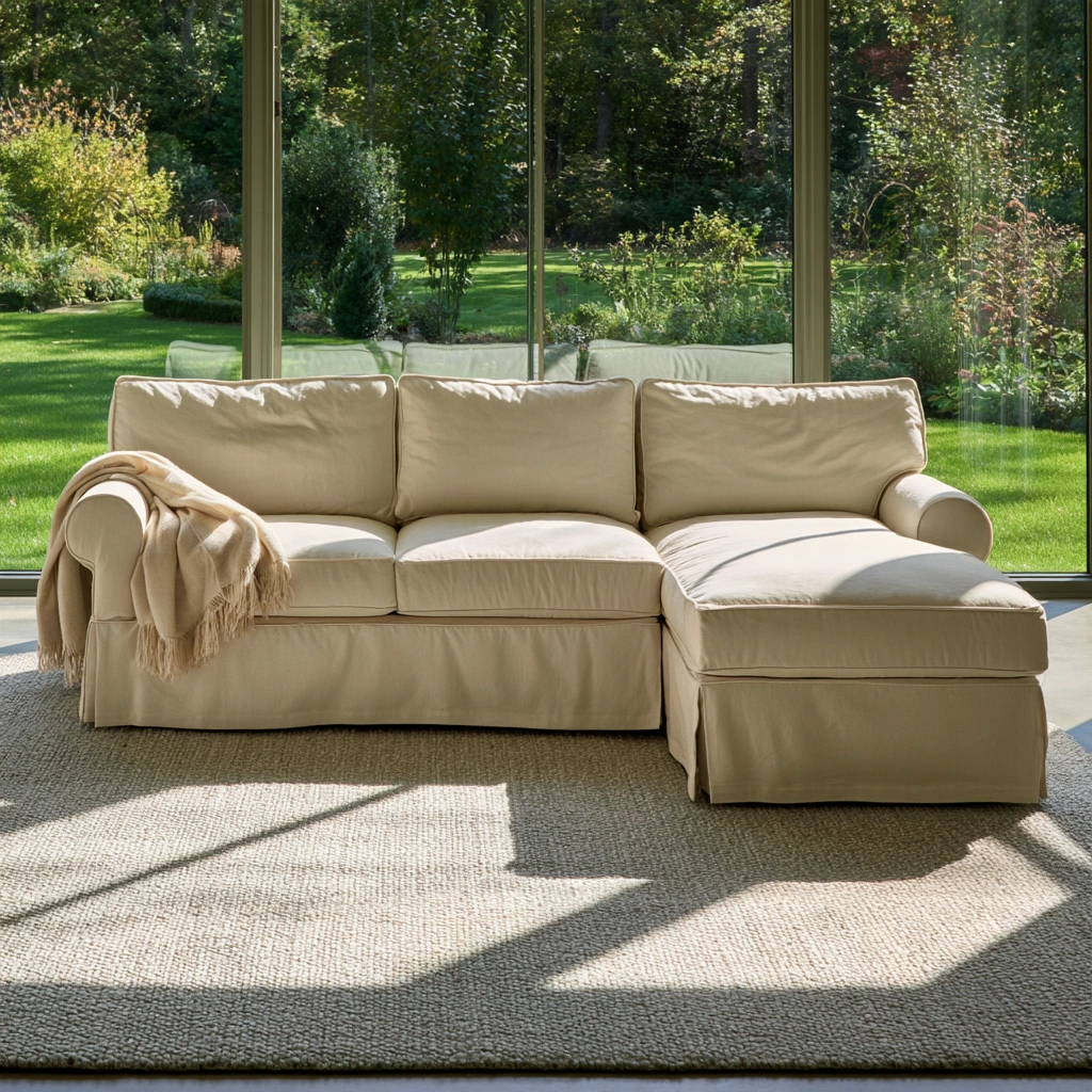 Modulares Ecksofa, Farbe: beige-teakforgeco