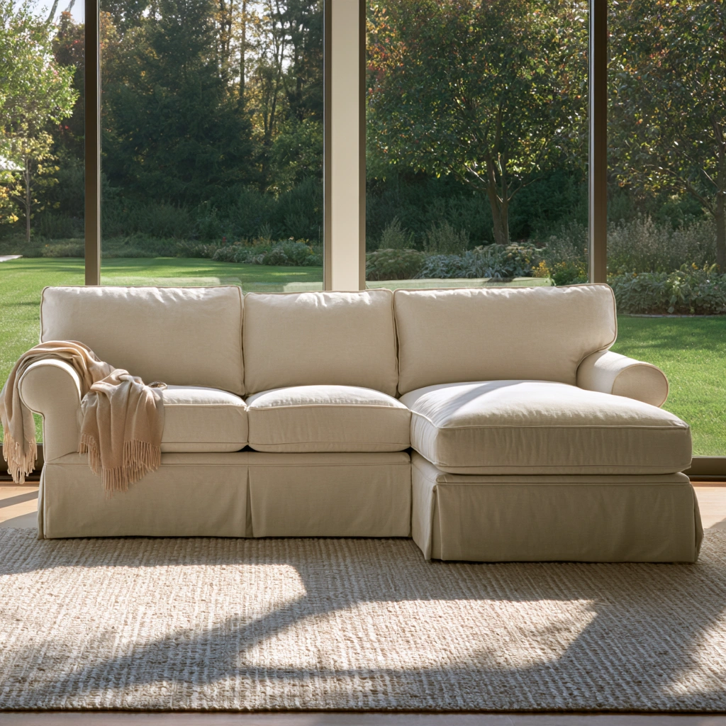 Modulares Ecksofa, Farbe: beige-teakforgeco