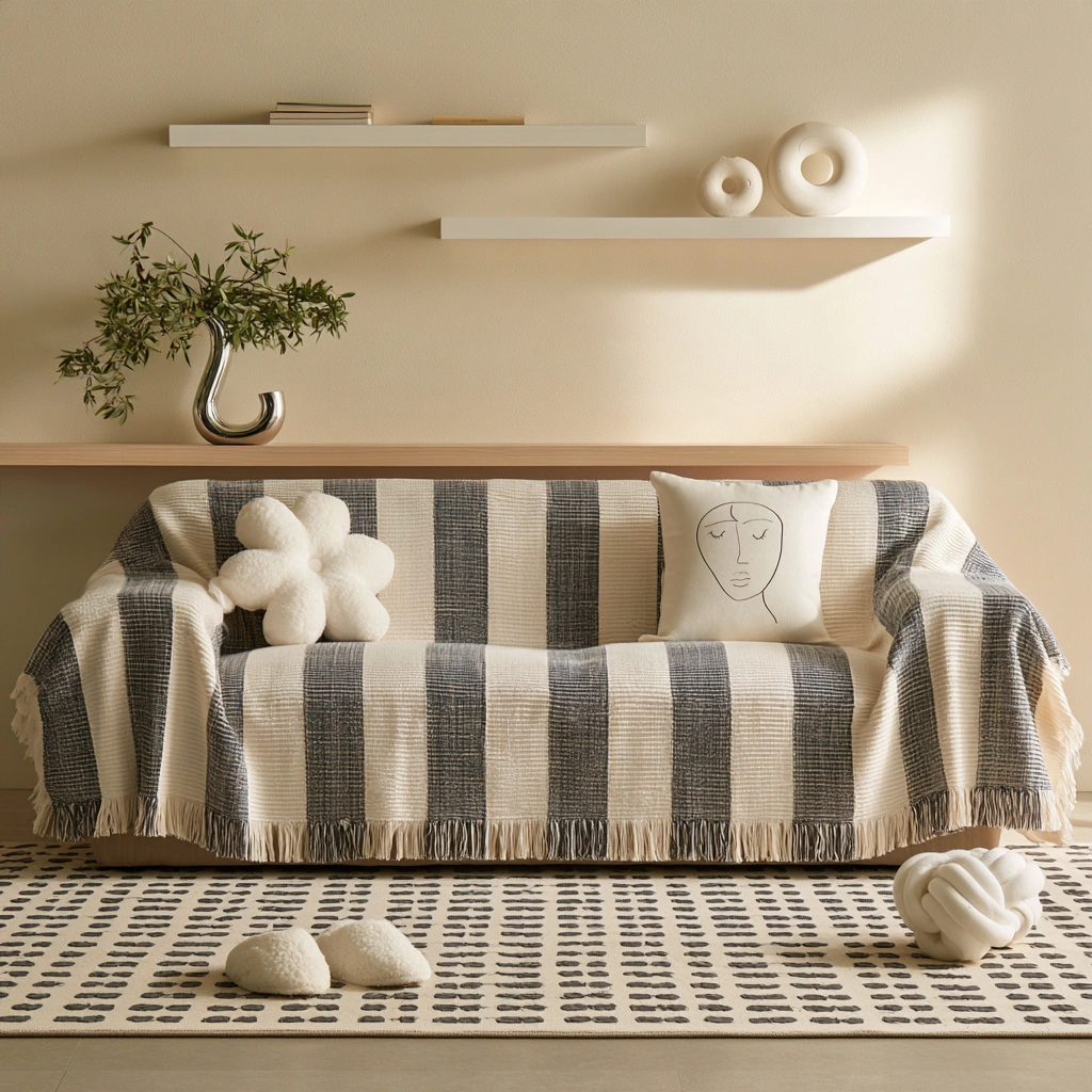 Modernes Polstersofa, Farbe: creme und beige-teakforgeco
