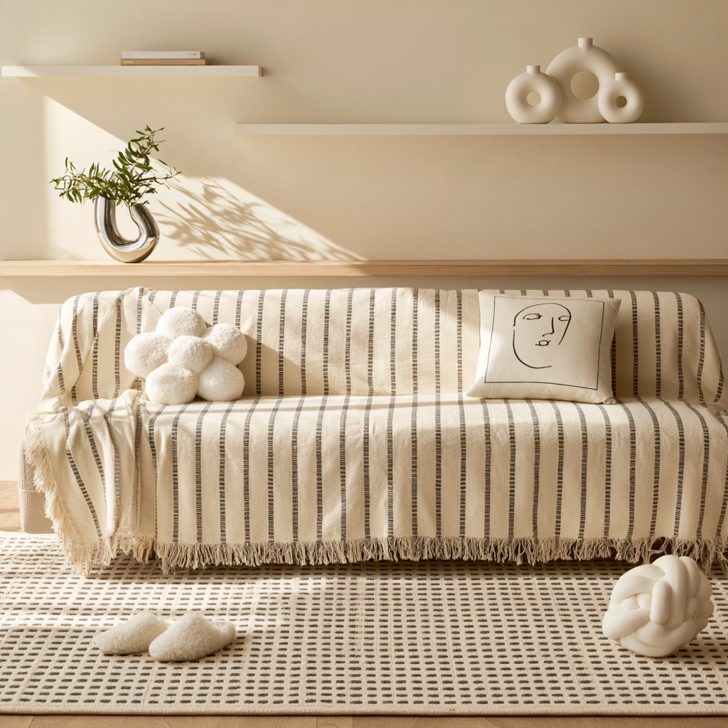 Modernes Polstersofa, Farbe: creme und beige-teakforgeco