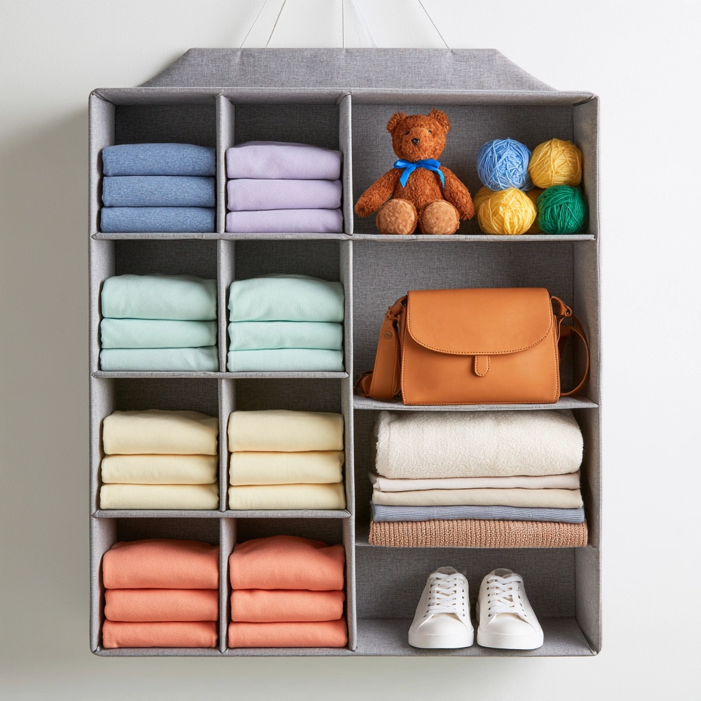 Modularer Aufbewahrungsorganizer, mit Stoffbezug, Farbe: grau-teakcraftco