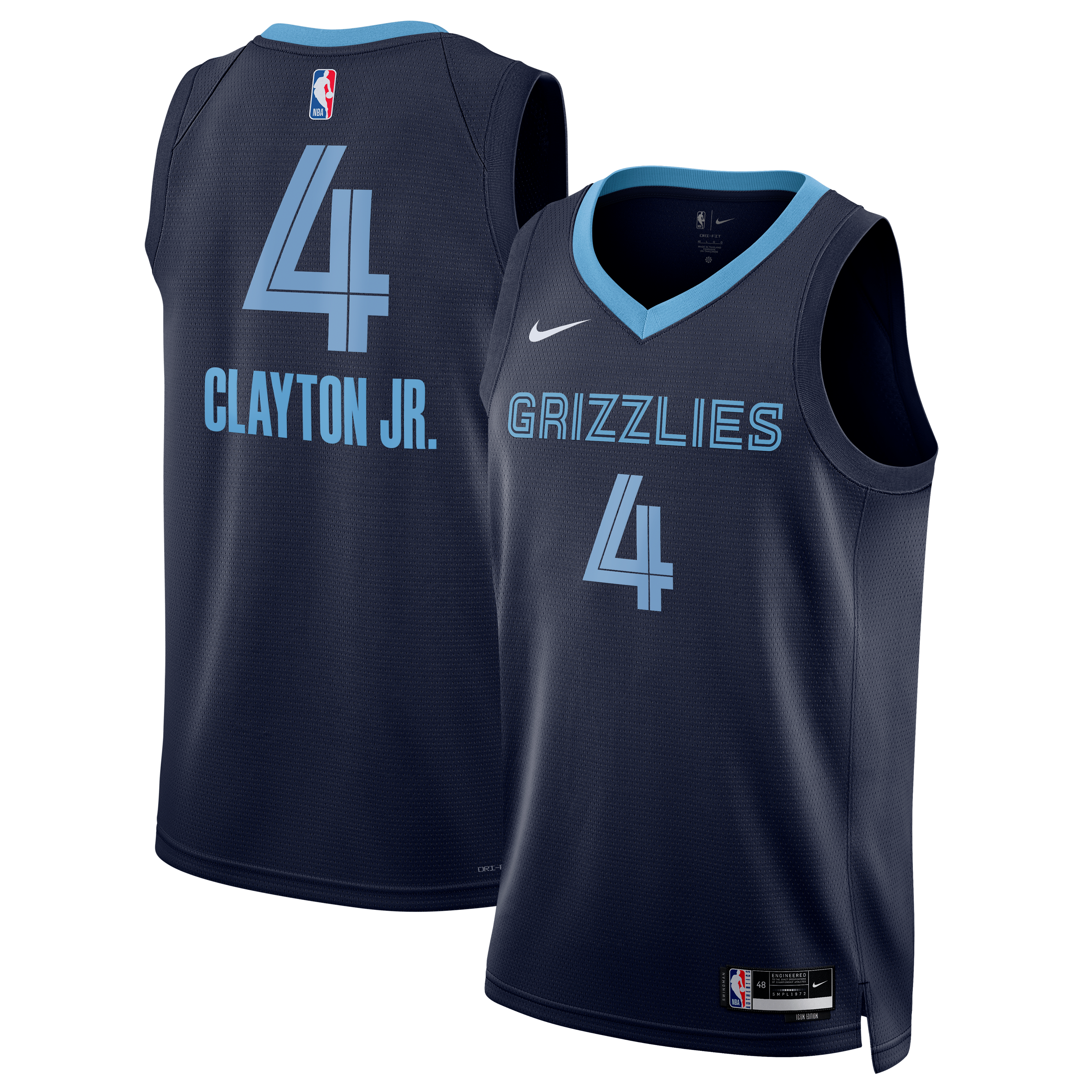 Walter Clayton Memphis Grizzlies Jersey Navy NBA Men Fan Wear