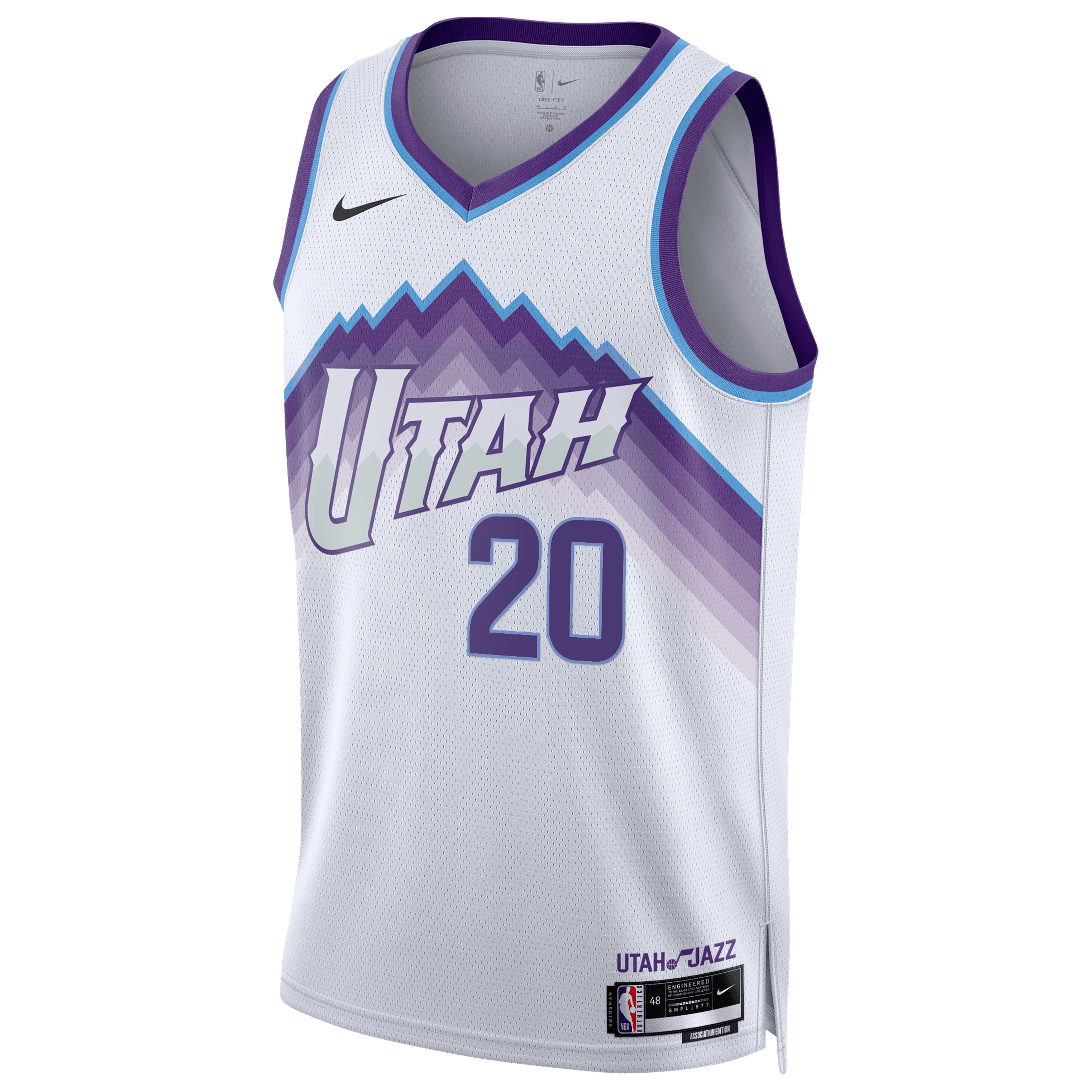 Jaren Jackson Utah Jazz Association Edition Jersey White NBA Youth Fan Wear