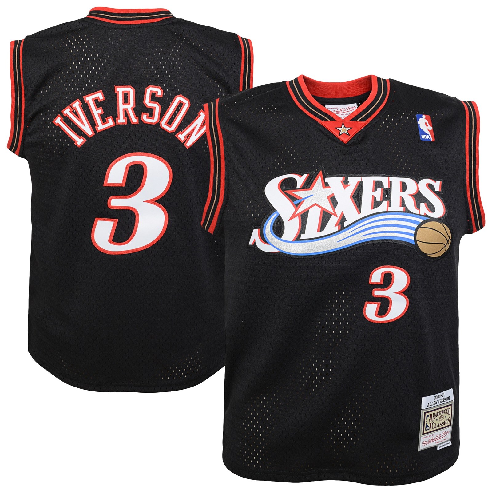 Allen Iverson Philadelphia 76ers Swingman Jersey Black NBA Men Fan Wear