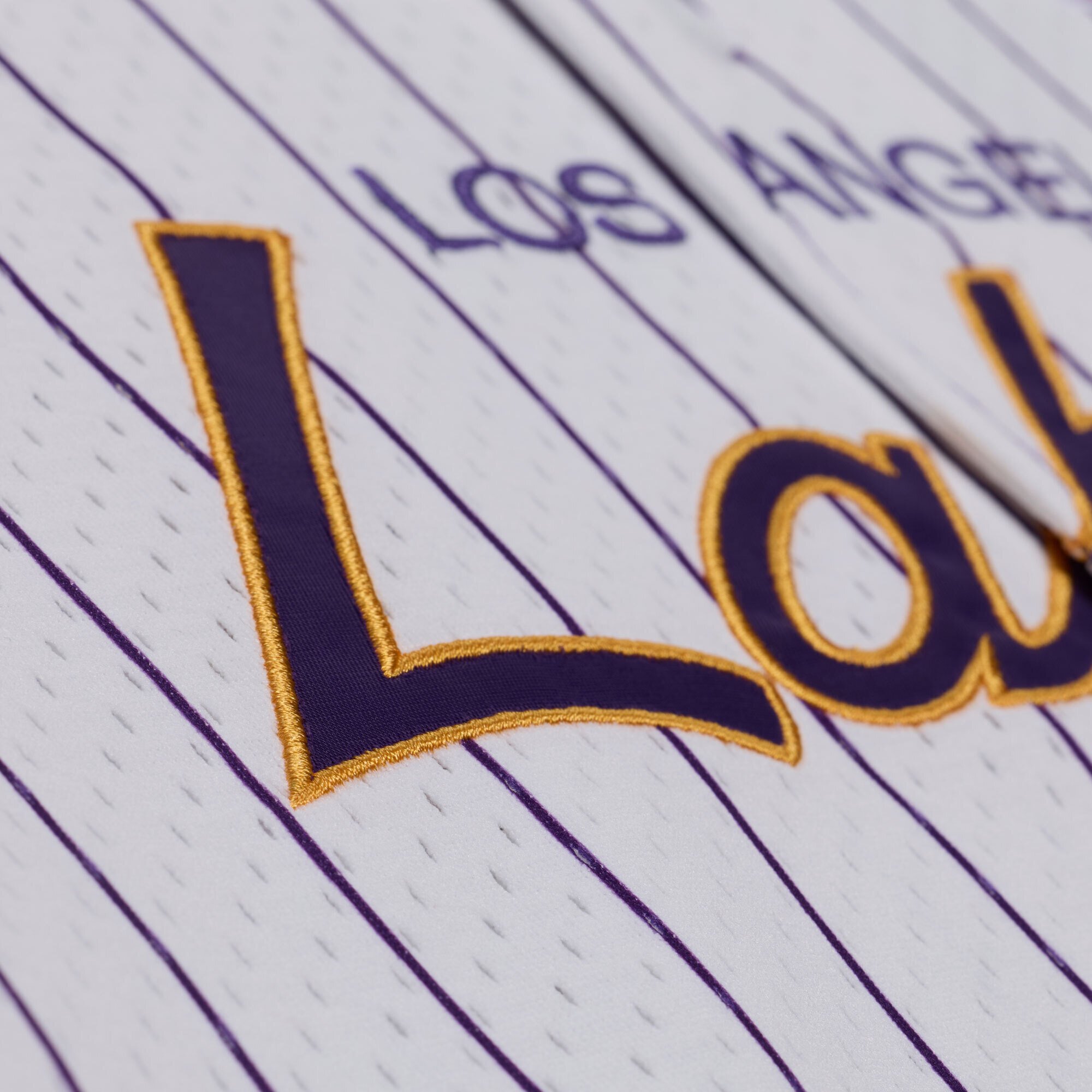 Full Button Head Los Angeles Lakers Jersey Pinstripe NBA Men Fan Wear Full Button Head