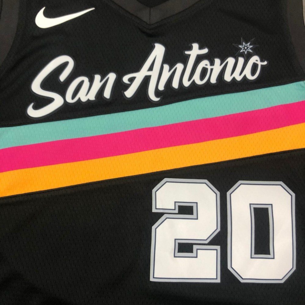 Manu Ginobili San Antonio Spurs Swingman Jersey Black NBA Women Fan Wear