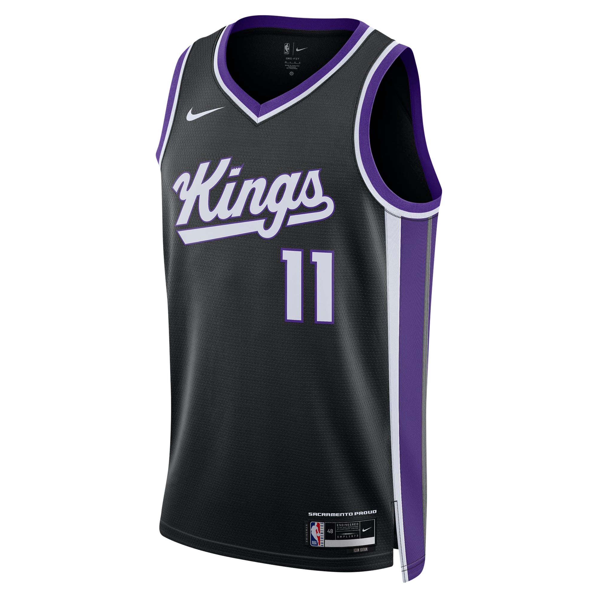 Domantas Sabonis Sacramento Kings Jersey Black NBA Men Fan Wear