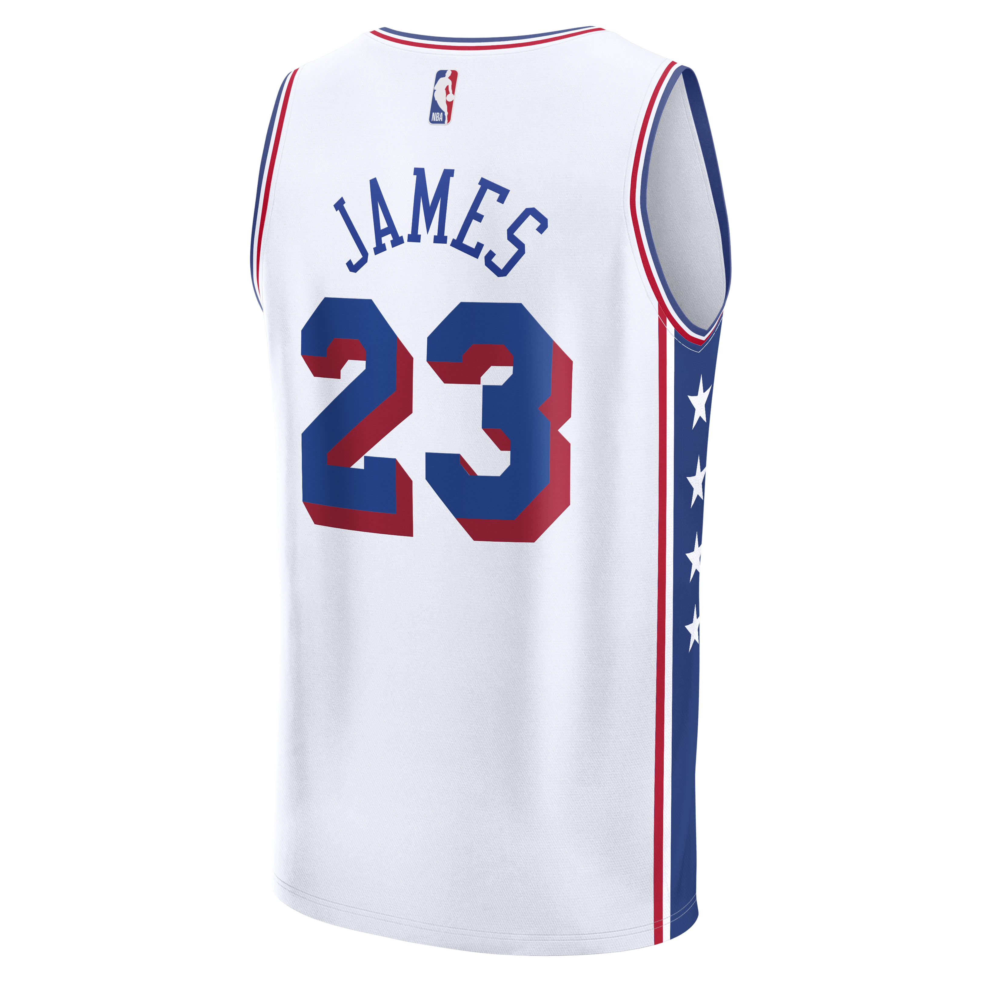 LeBron James Philadelphia 76ers Association Edition Jersey White NBA Men Fan Wear LeBron James