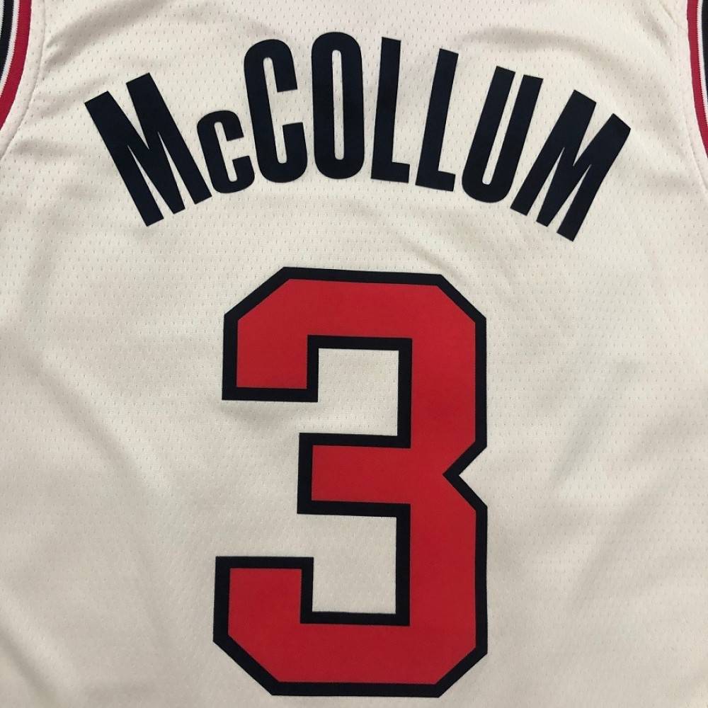 McCollum Finished Portland Trail Blazers Swingman Jersey Cream NBA Youth Fan Wear McCollum Finished