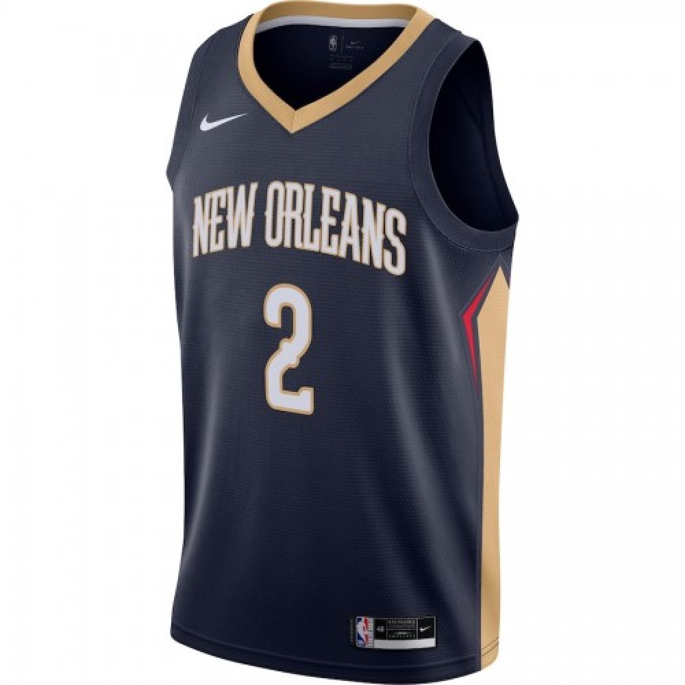 Lonzo Ball New Orleans Pelicans Swingman Jersey Navy NBA Women Fan Wear Lonzo Ball