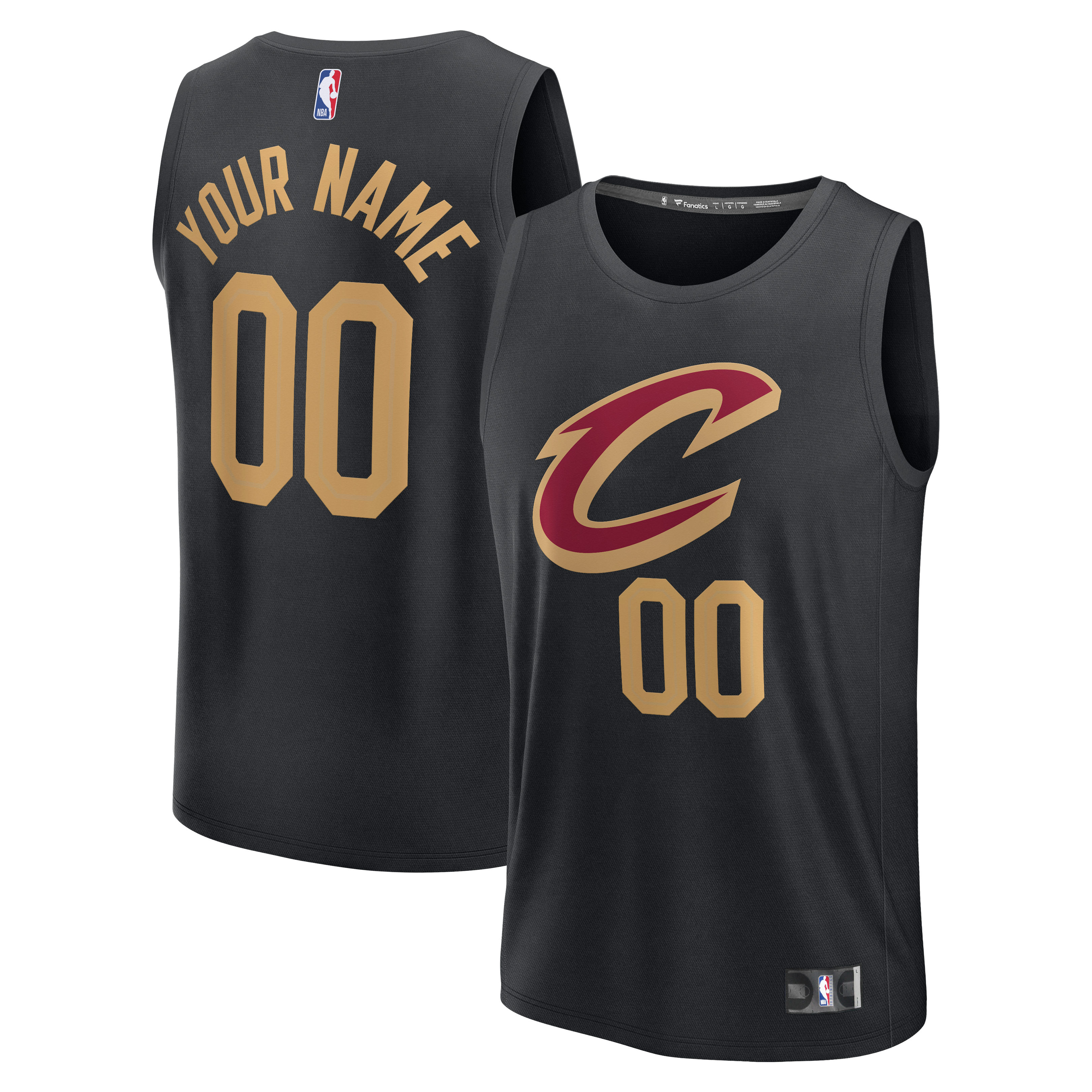 Cleveland Cavaliers Fast Break Jersey Black NBA Women Fan Wear Custom Number