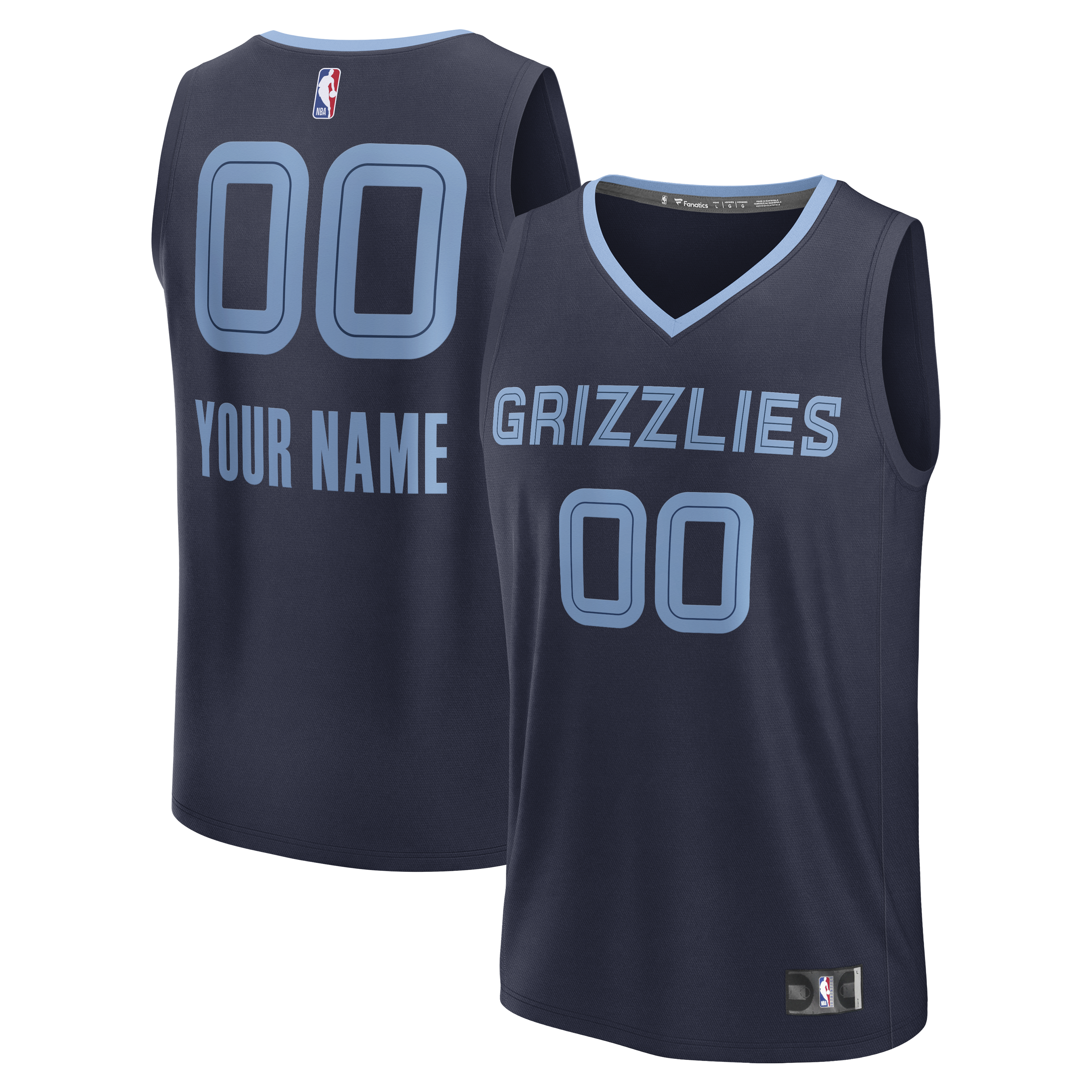 Memphis Grizzlies Icon Edition Jersey Navy NBA Women Fan Wear Custom Number