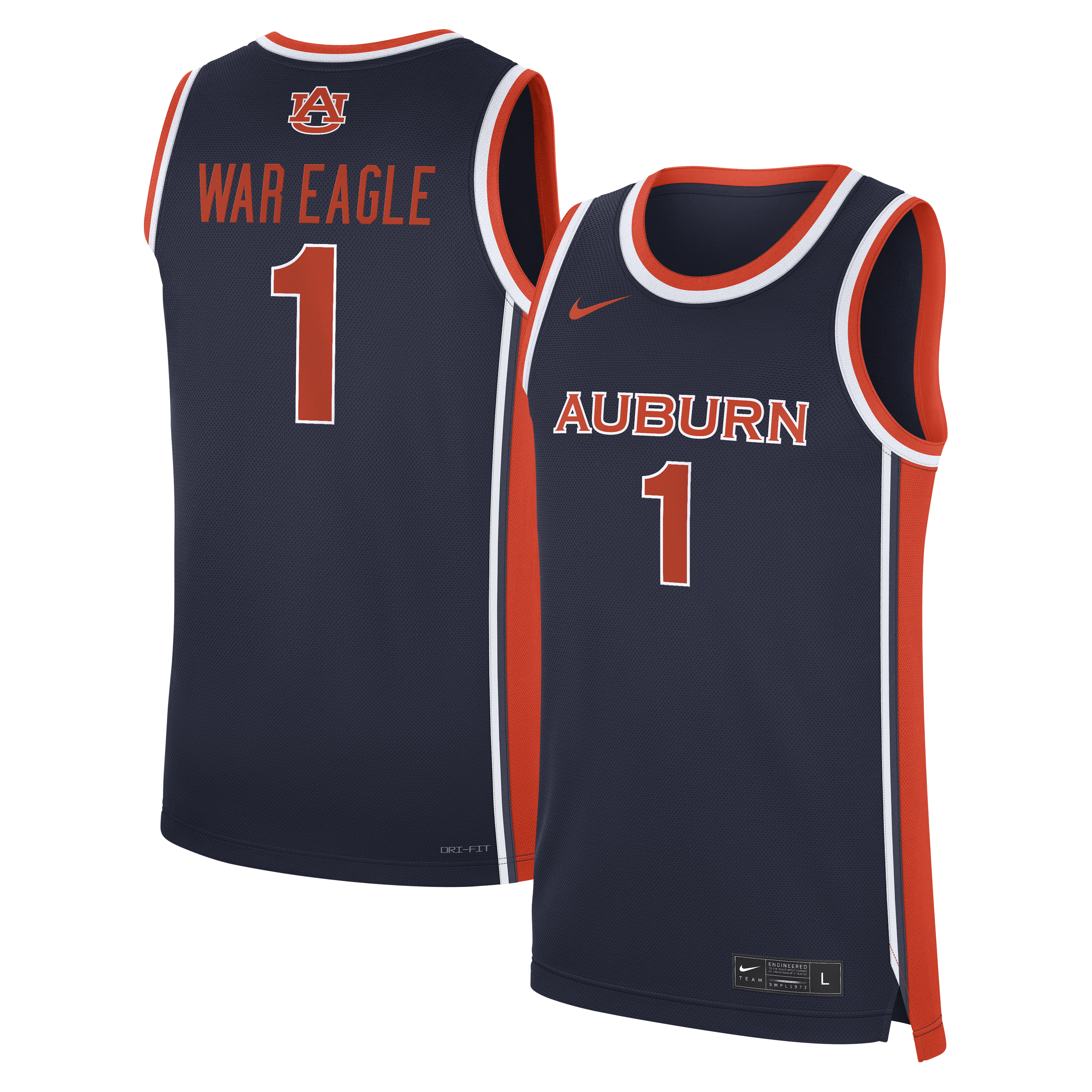 Auburn Tigers Road NBA Jersey No.1 Navy NBA Women Fan Wear