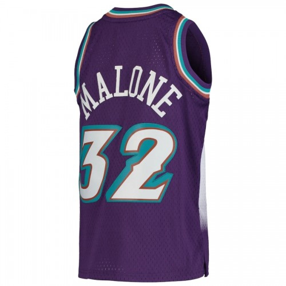 Karl Malone Utah Jazz Hardwood Classics Jersey Purple NBA Women Fan Wear