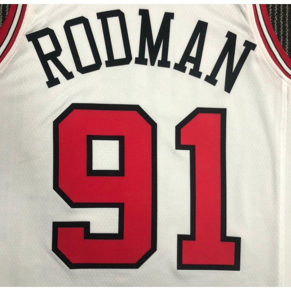 Dennis Rodman Chicago Bulls Swingman Jersey White NBA Men Fan Wear Dennis Rodman