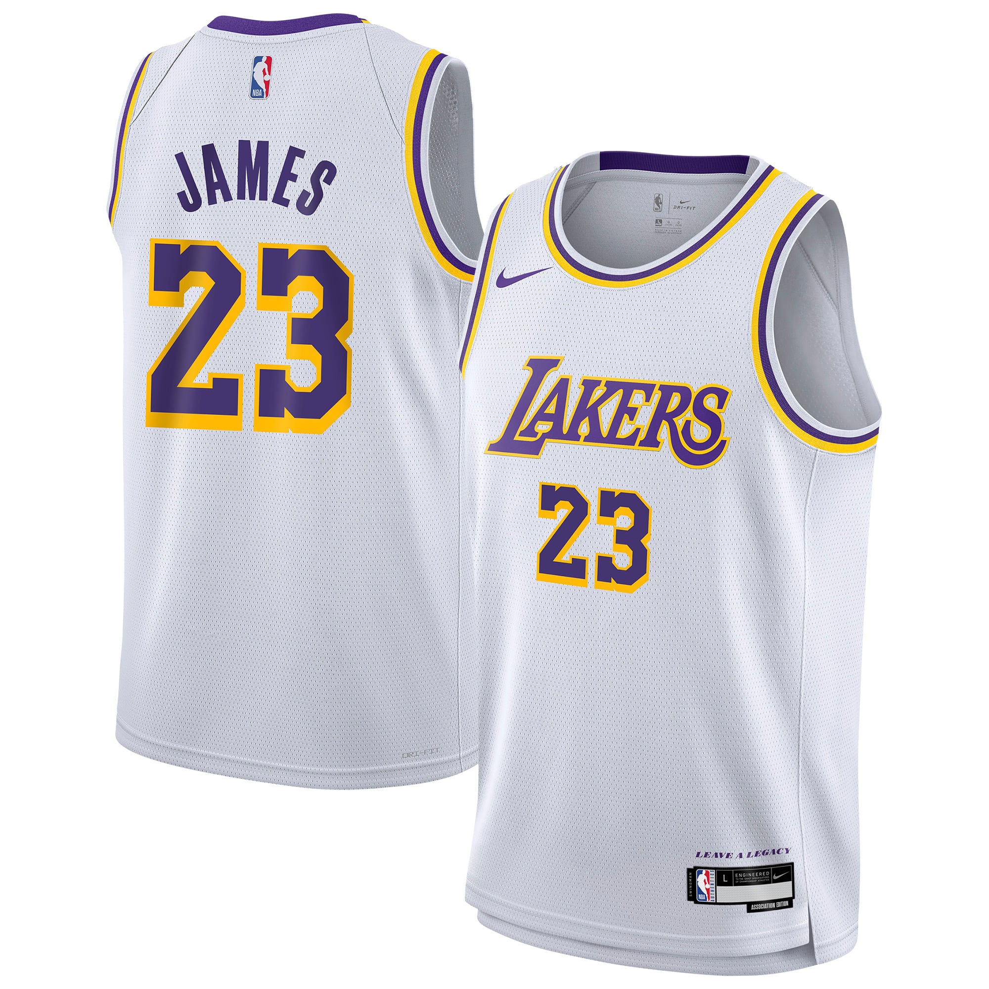 LeBron James Los Angeles Lakers Jersey White NBA Men Fan Wear
