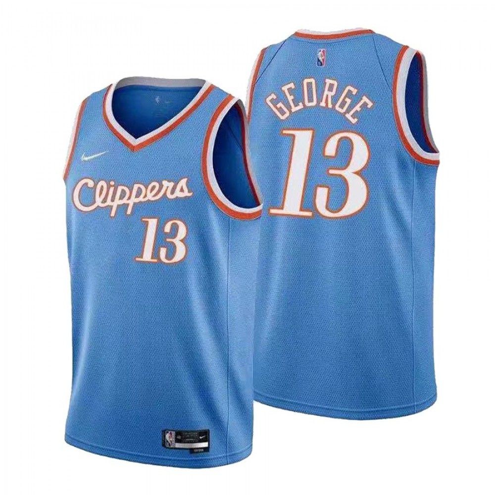 Paul George Los Angeles Clippers Swingman Jersey Blue NBA Men Fan Wear Paul George