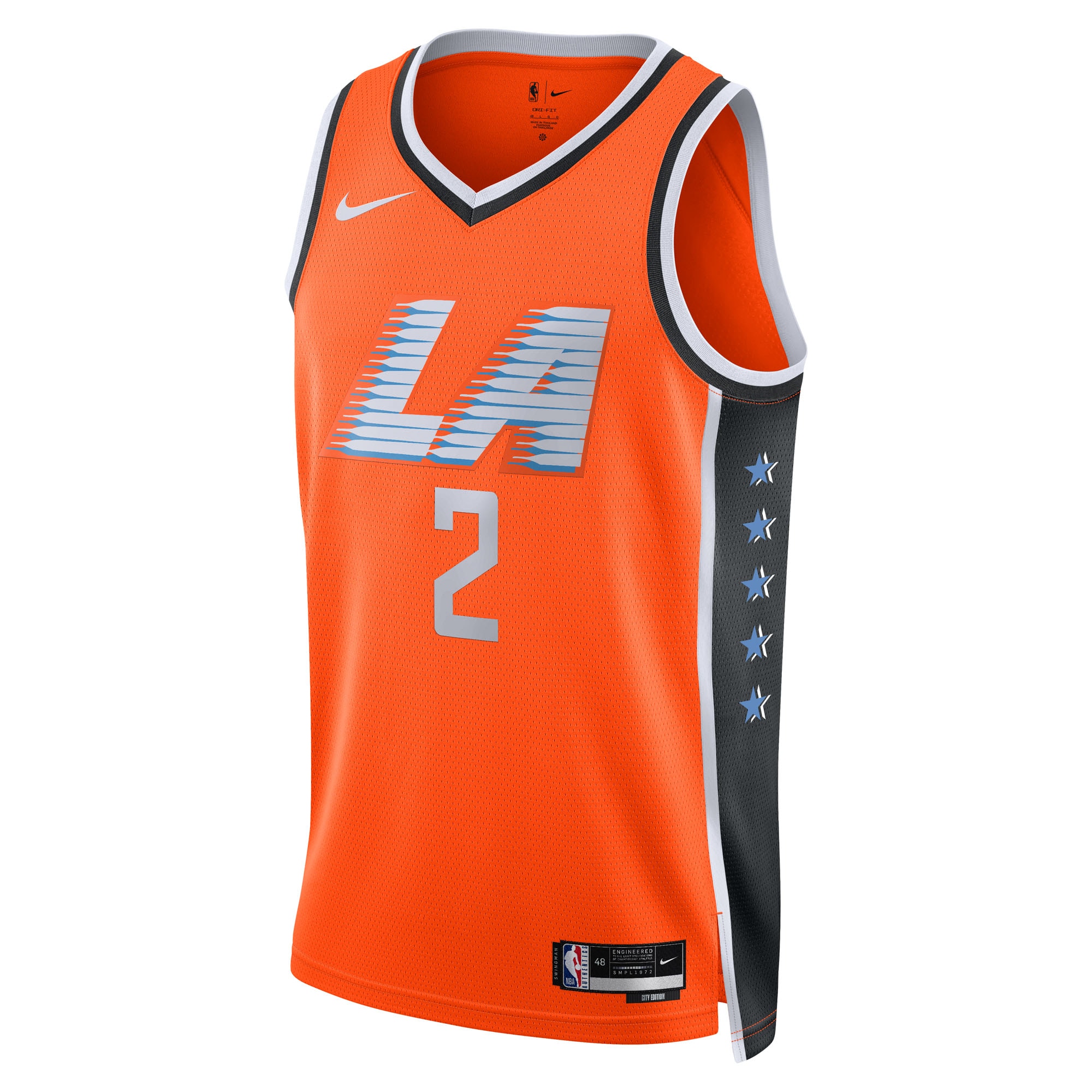Kawhi Leonard Los Angeles Clippers Swingman Jersey Orange NBA Men Fan Wear Kawhi Leonard